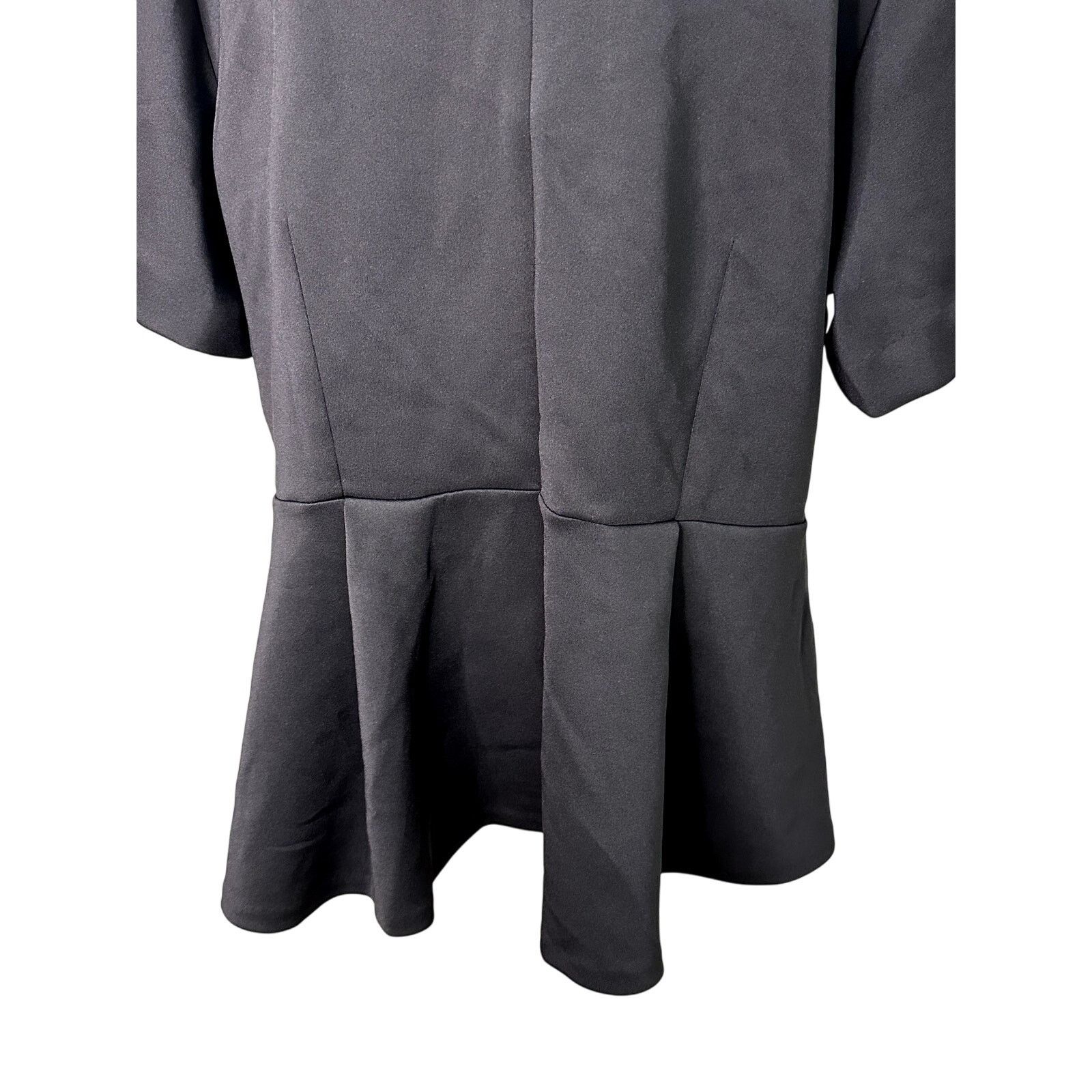 Other Eloquii Womens Plus Black Flutter Sleeve Peplum Scuba Top 14 Size XL / US 12-14 / IT 48-50 - 7 Thumbnail
