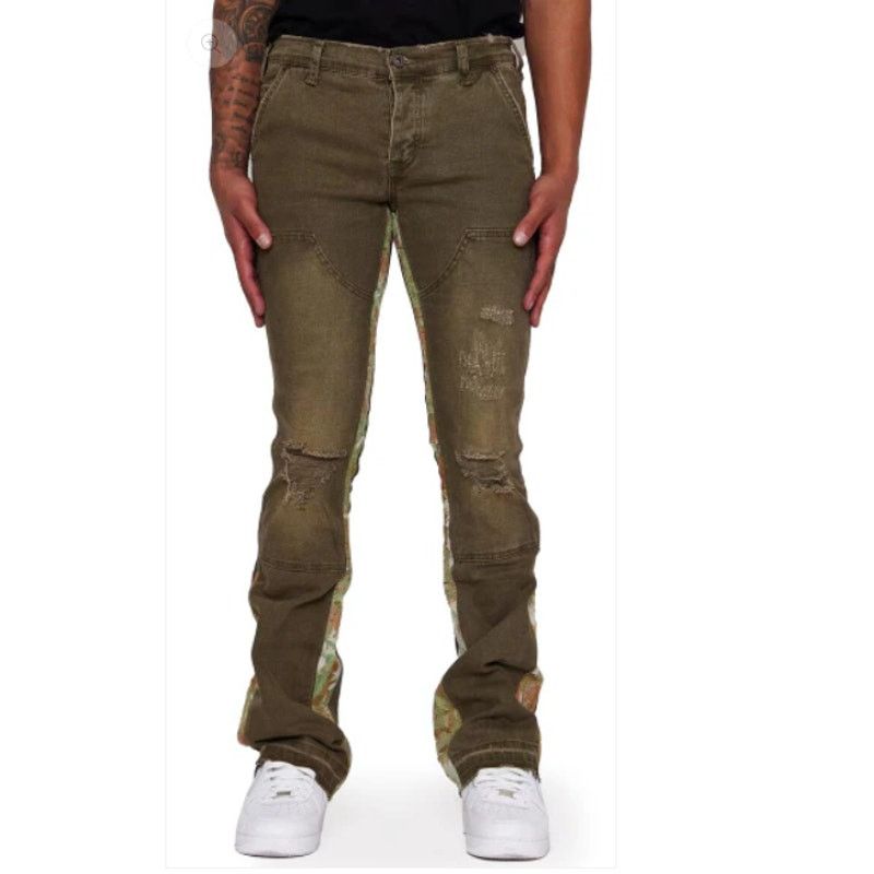 Valabasas Alpha Denim Olive Jacquard Jeans - Size 30