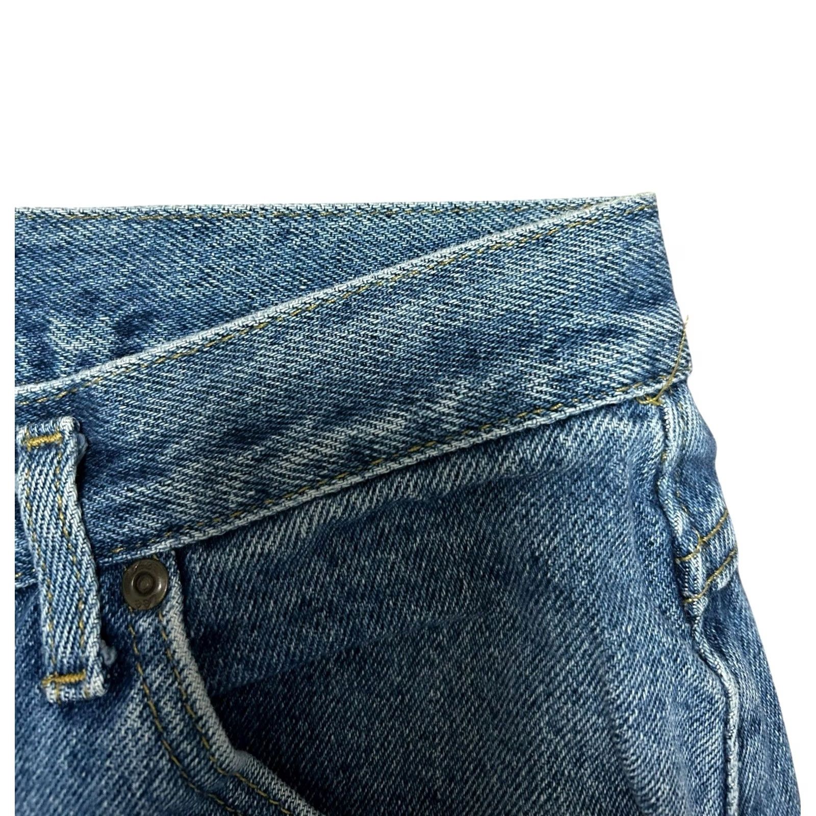 Lee VINTAGE Lee Premium Classic Blue Mom Jeans Women's Sz 11 High Waist Straight Leg 90s USA Mens Girls Size 32" / US 10 / IT 46 - 6 Thumbnail