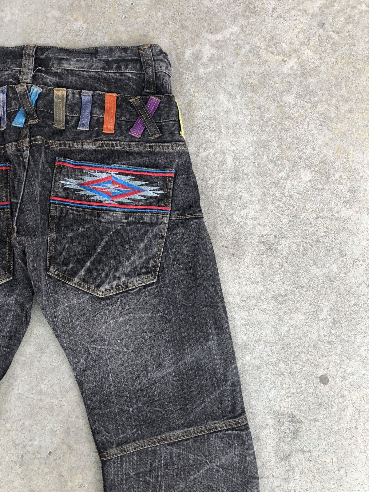 Kapital Navajo Embroidered Memory Special Double Waist Distressed Size US 31 - 12 Thumbnail