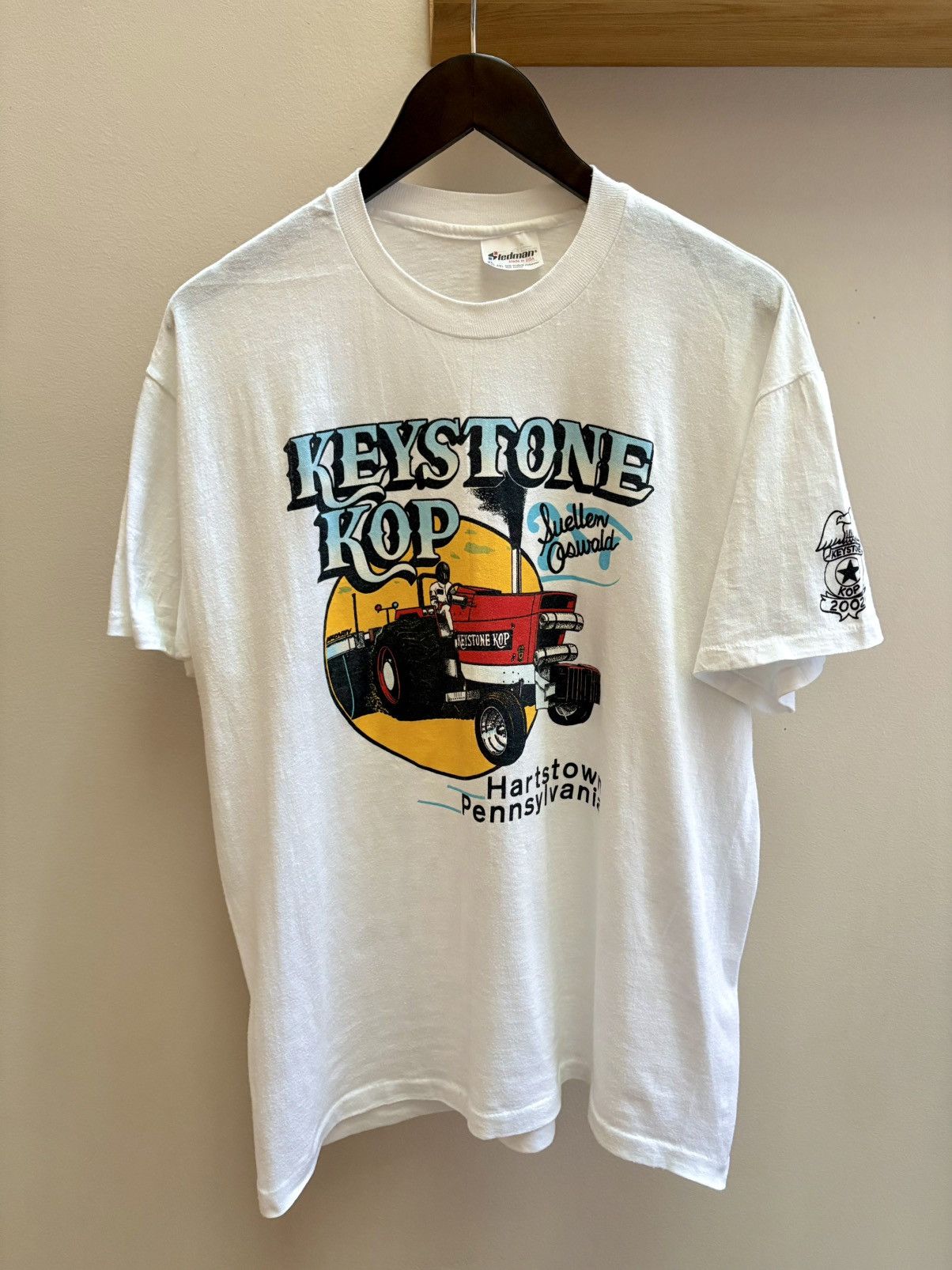Vintage Keystone Kop VTG late 80s white tractor graphic T-shirt L/XL Size US L / EU 52-54 / 3 - 1 Thumbnail