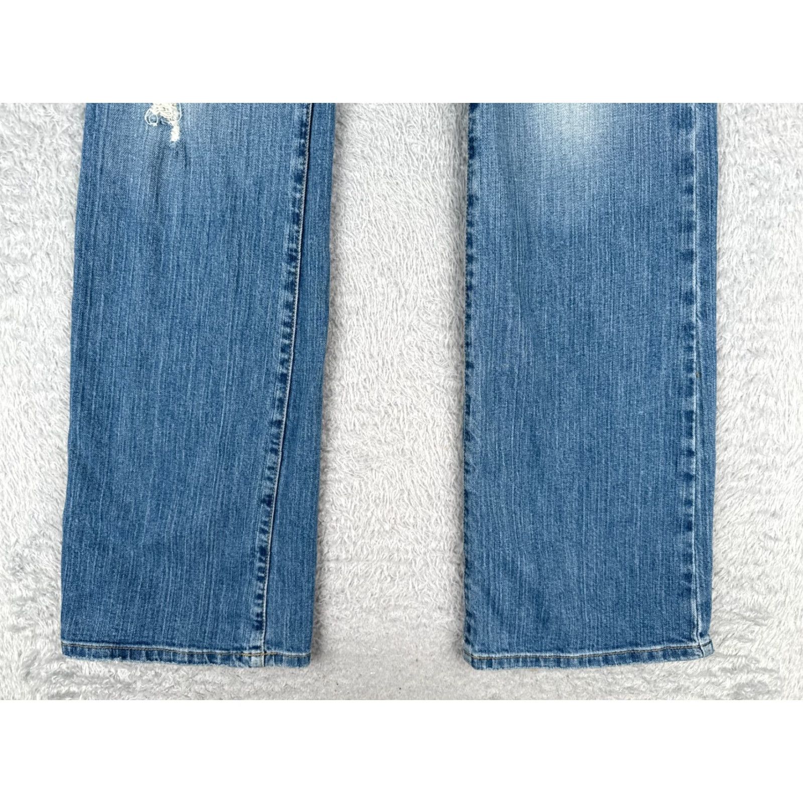Vintage Vintage Shyanne Women's Flared Denim Pants 29 Blue Low Rise Distressed 33in Inseam Size 29" - 2 Thumbnail