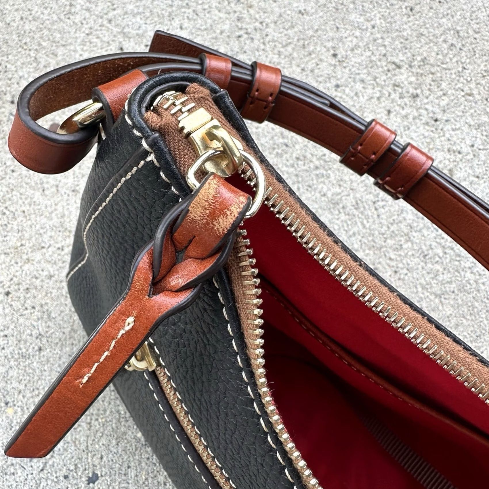 Dooney & Bourke Dooney & Bourke Pebble Leather Kiley Hobo Bag Small Women Black Purse with Zipper Size ONE SIZE - 6 Thumbnail