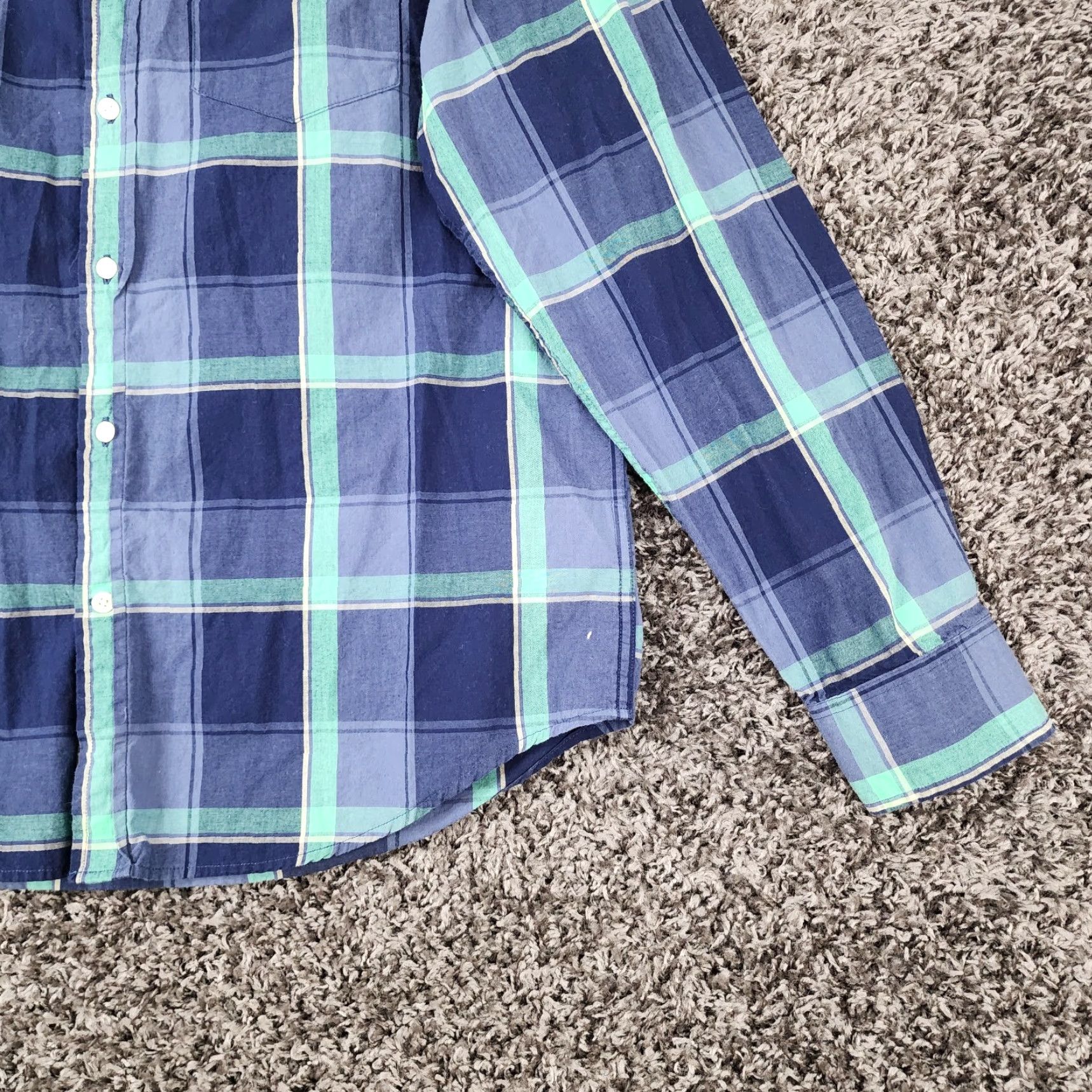 American Eagle Outfitters American Eagle Shirt Mens Large Blue Plaid Long Sleeve Button Up Classic Size US L / EU 52-54 / 3 - 2 Thumbnail