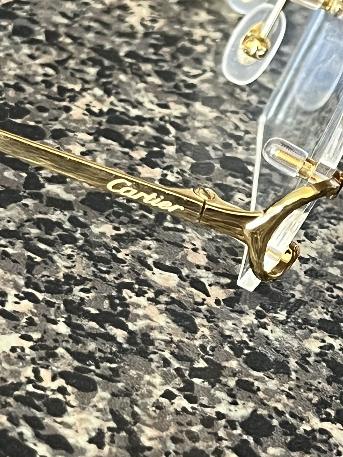 Vintage Vintage gold square glasses Size 46 - 10 Thumbnail