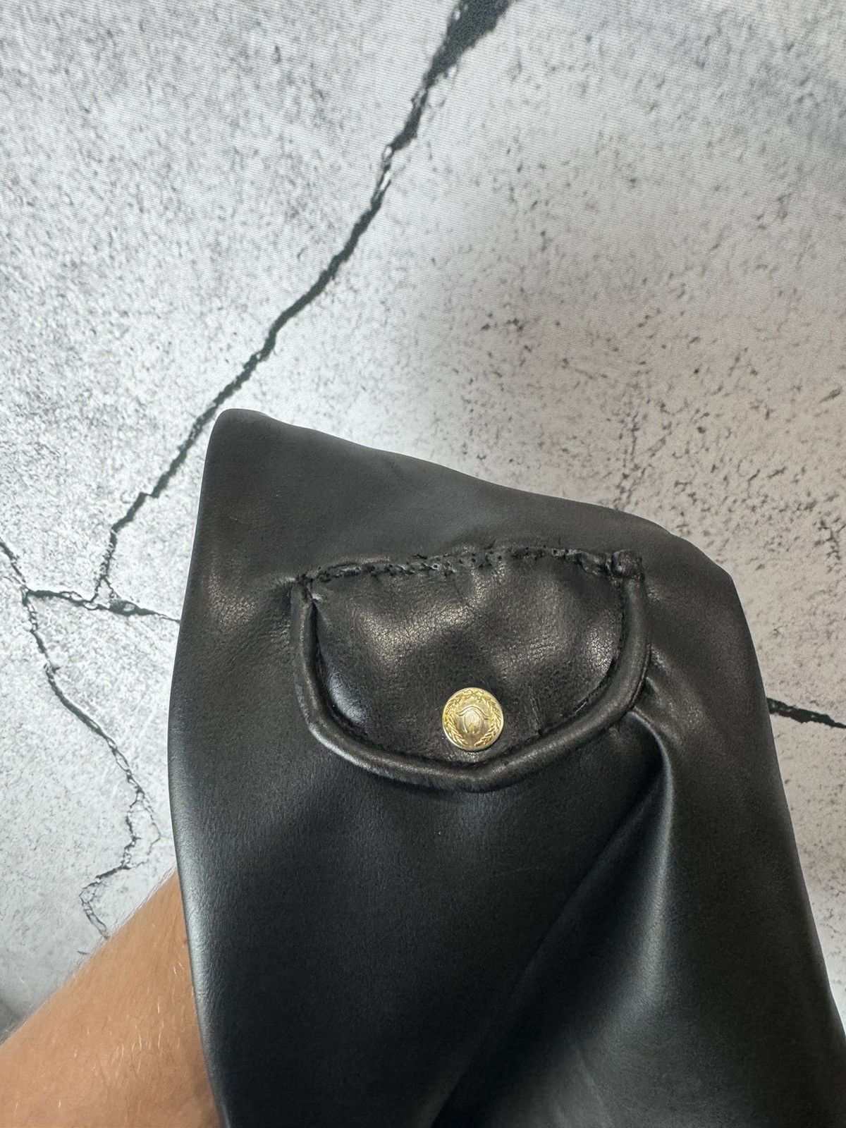 Moschino Vintage Moschino y2k Women Black Eco Leather Pants Size 35" - 8 Thumbnail