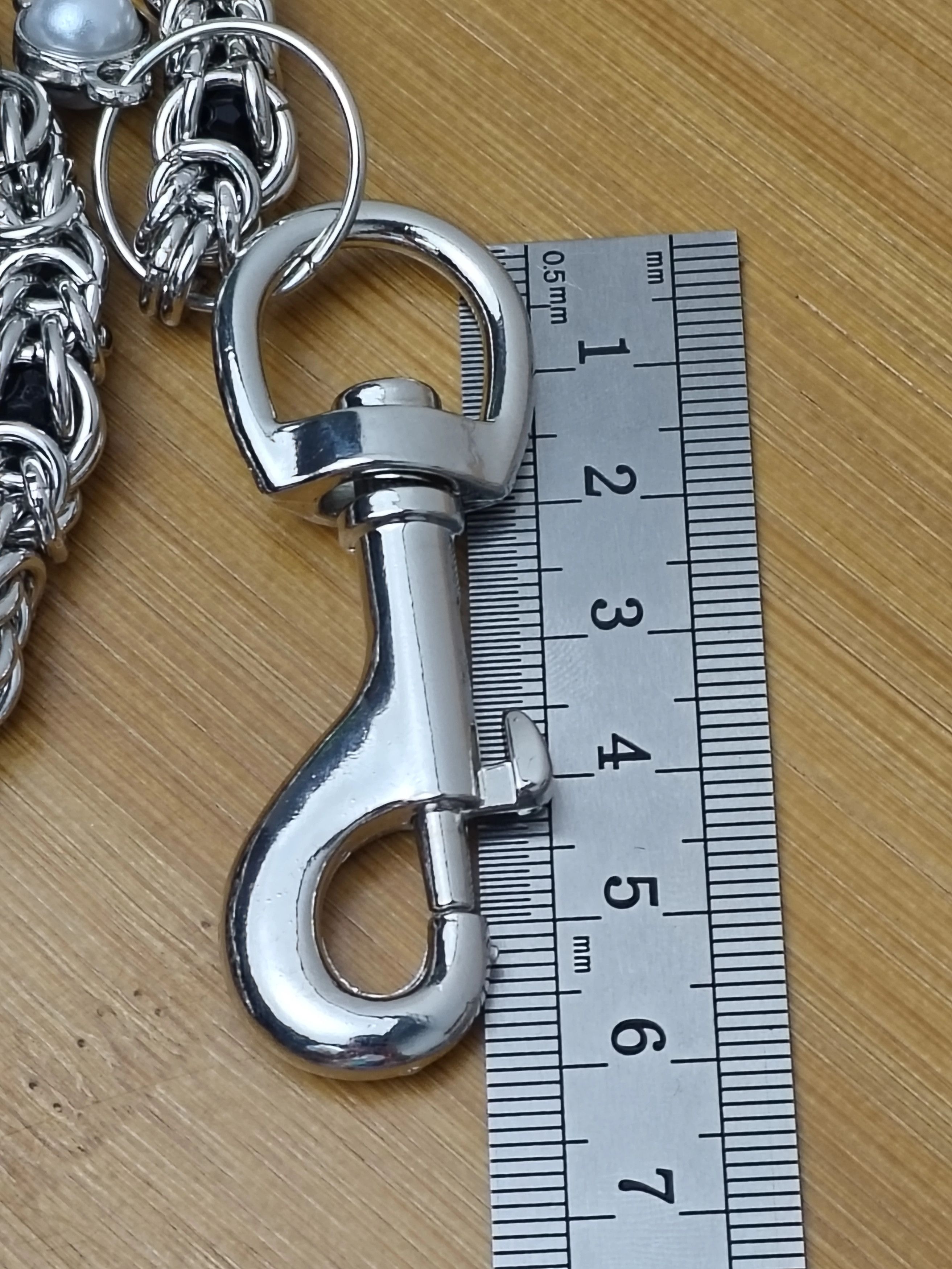 Jewelry Retro Concise Bilayer Clamp Beads Chain Keychain Pants Size ONE SIZE - 5 Thumbnail