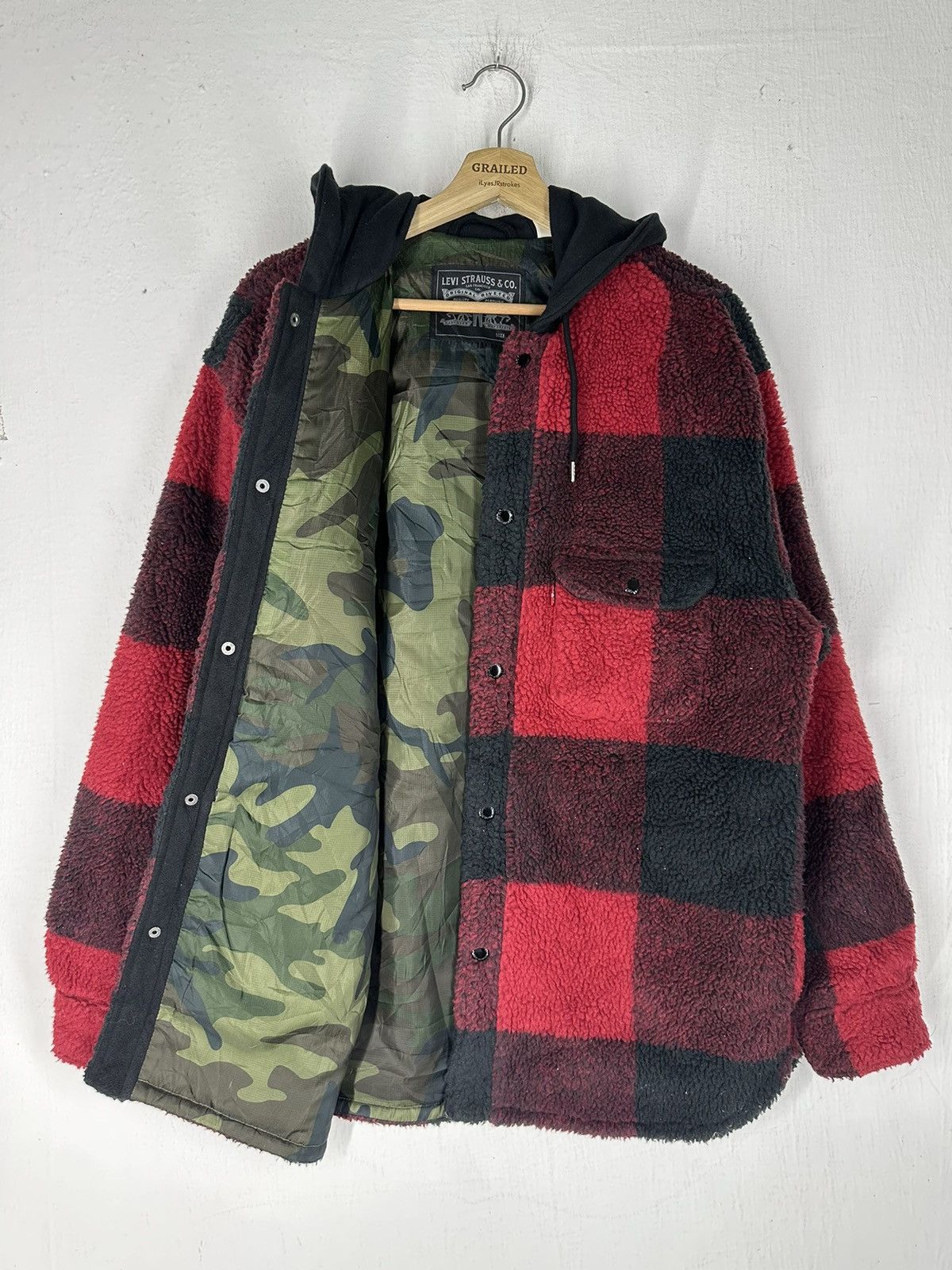 Levi's Vintage Clothing Levi’s Sherpa Jackson Worker Hoodie Shirt Fleece Jacket Size US M / EU 48-50 / 2 - 12 Thumbnail