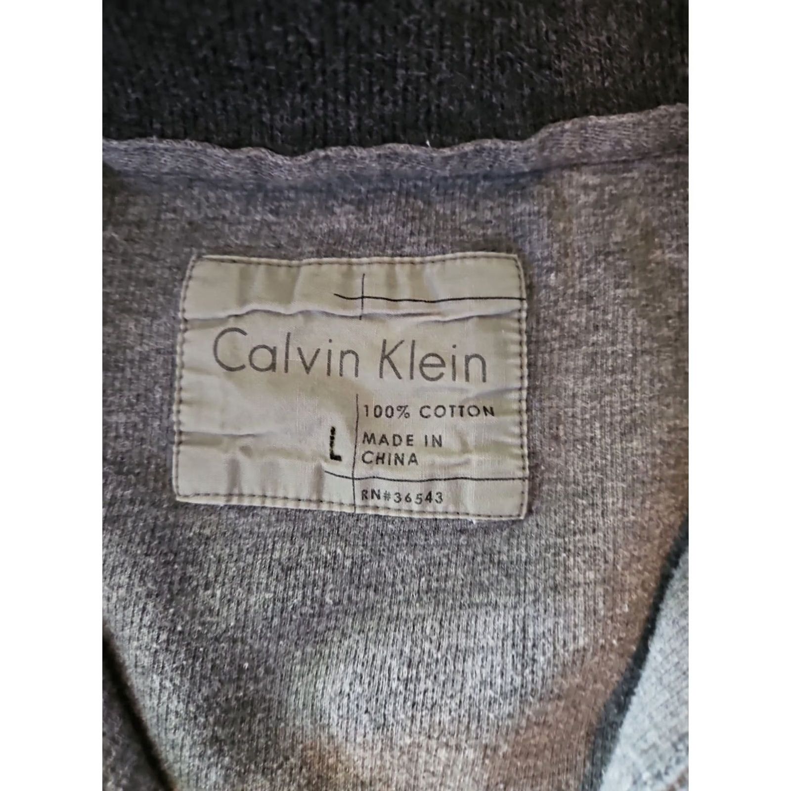 Calvin Klein Calvin Klein Gray Pullover Sweater - Mens Large Collared Size US L / EU 52-54 / 3 - 5 Thumbnail