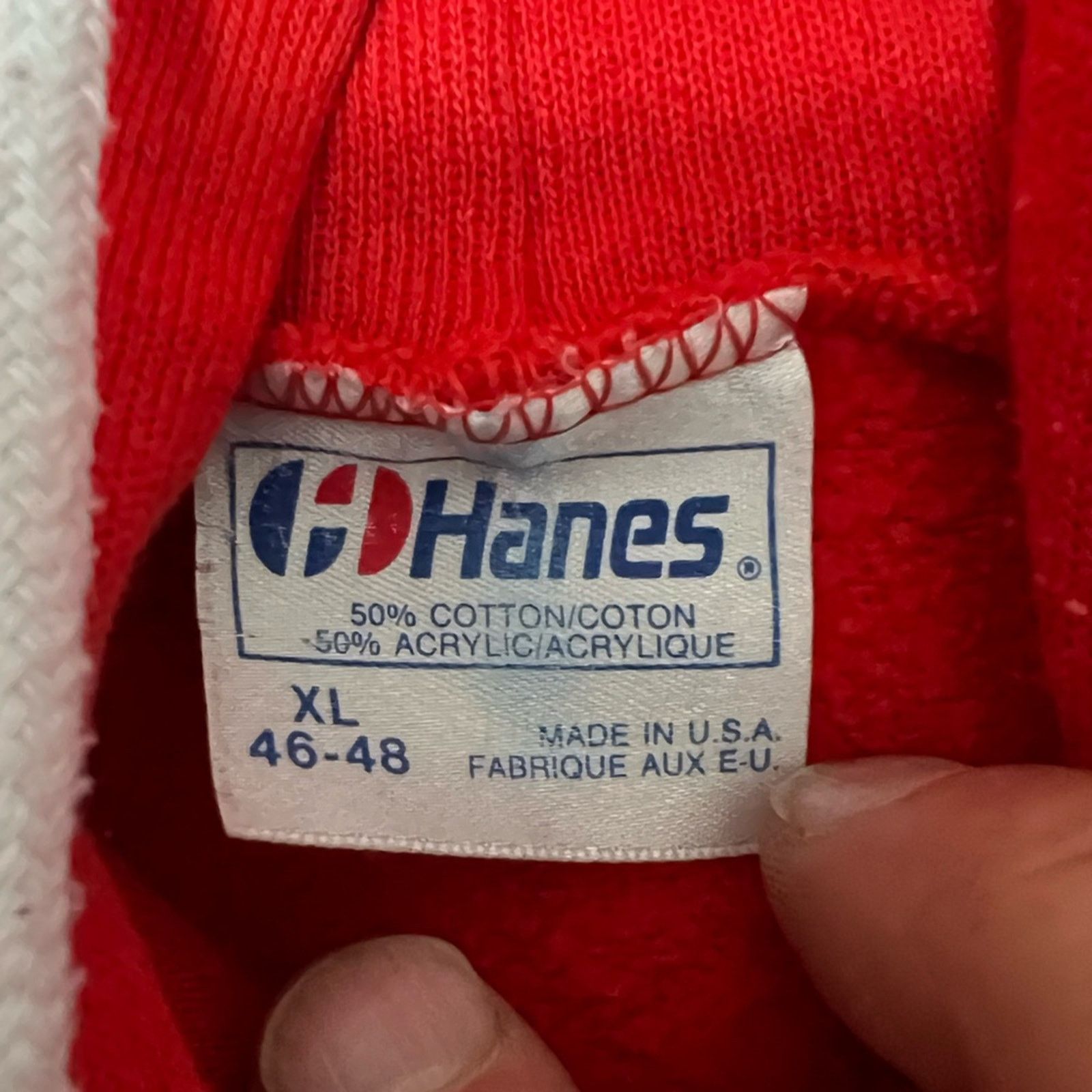 Hanes Vintage Wisconsin Badgers Hoodie Sweatshirt 80s MADE IN USA Size US XL / EU 56 / 4 - 7 Thumbnail