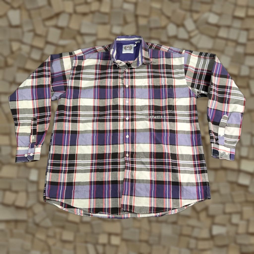 Vintage VINTAGE Cinch Western Shirt Adult XL Purple Plaid Cowboy Work Shirt Size US XL / EU 56 / 4 - 1 Thumbnail