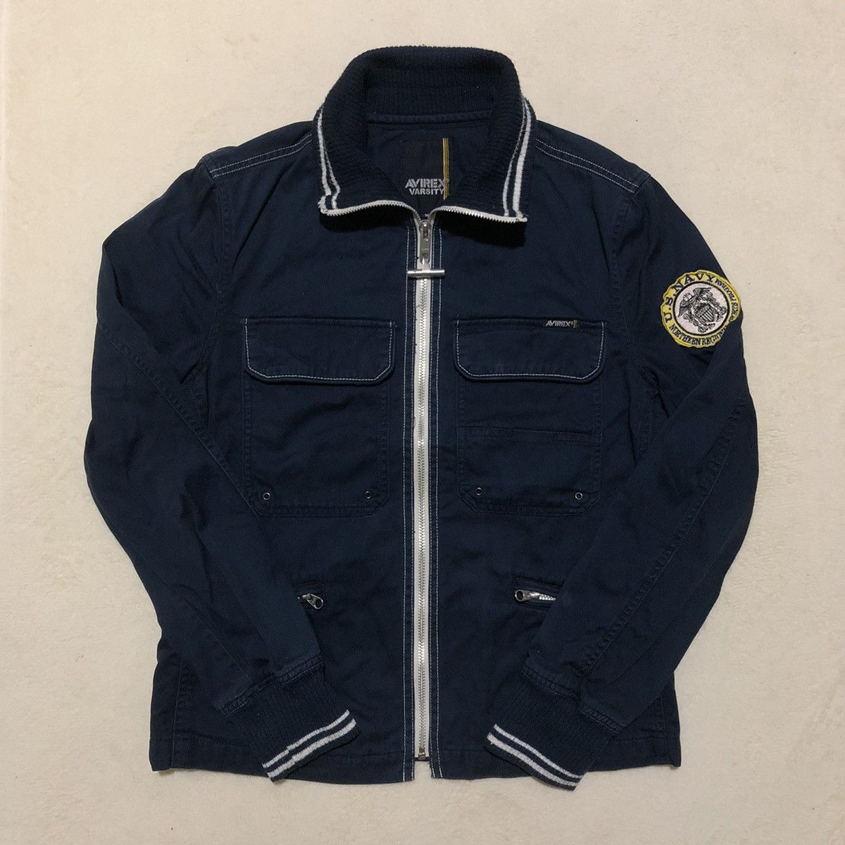 Avirex × Japanese Brand DISTRESSED Avirex Varsity Multi-pocket Light Jacket Size US S / EU 44-46 / 1 - 1 Thumbnail