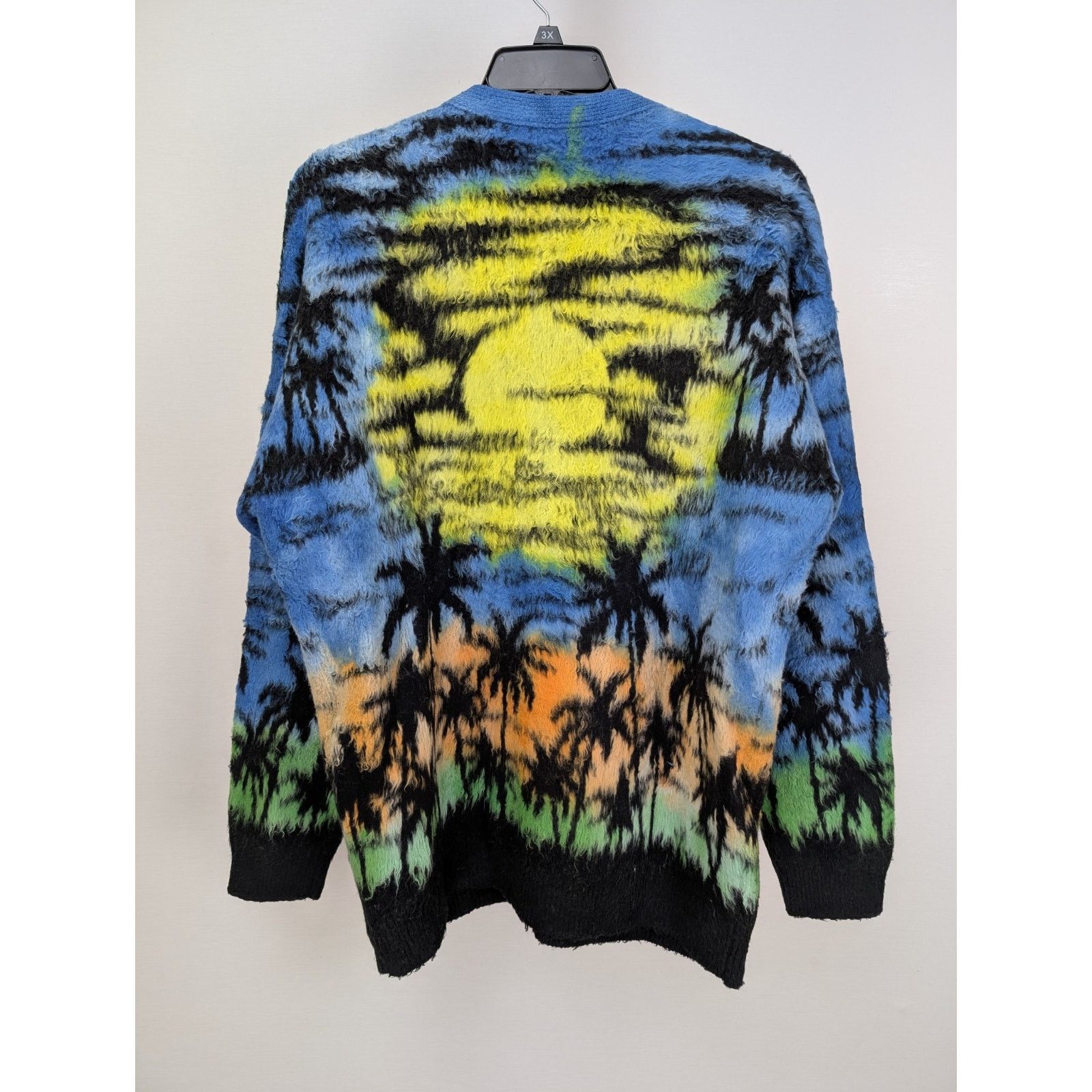 Celine o1rshd1 Blue Palm Printed Cotton Blend Cardigan Sweater Size US M / EU 48-50 / 2 - 7 Thumbnail
