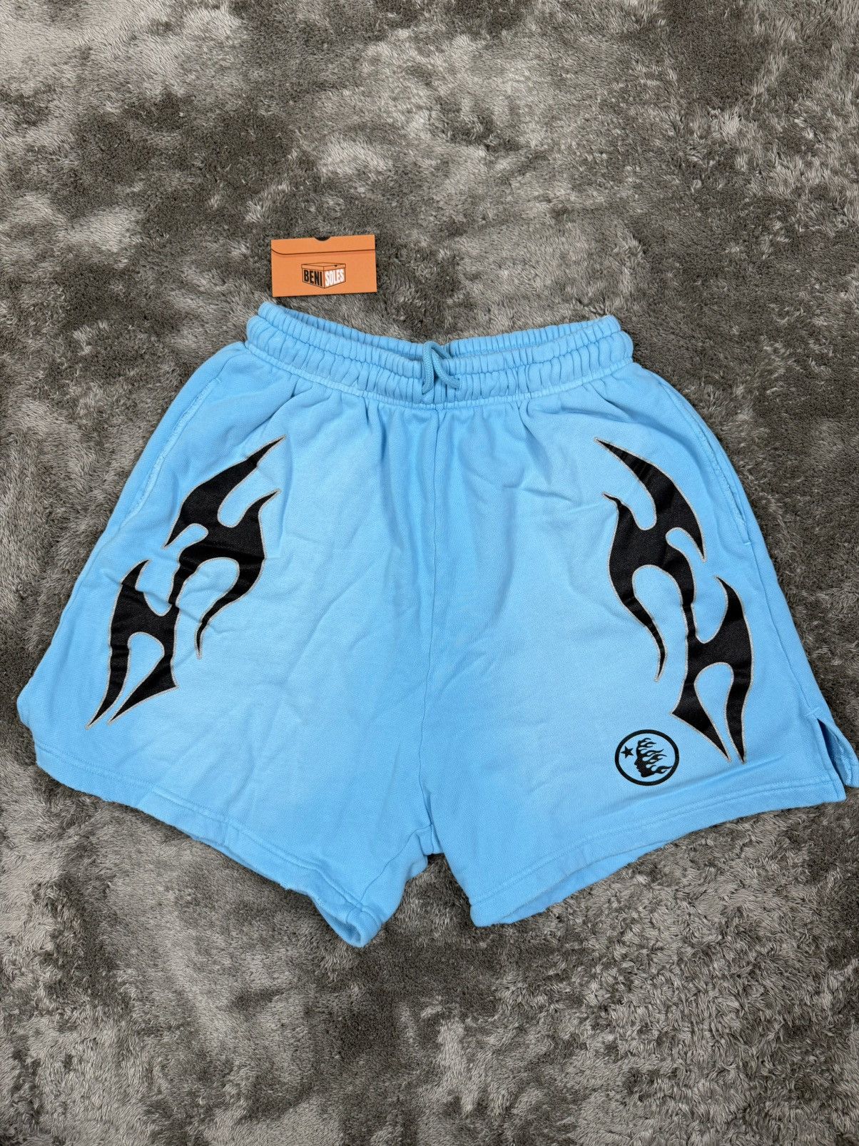HELLSTAR Hellstar Blue/Black Flame Shorts Size US 28 / EU 44 - 1 Thumbnail