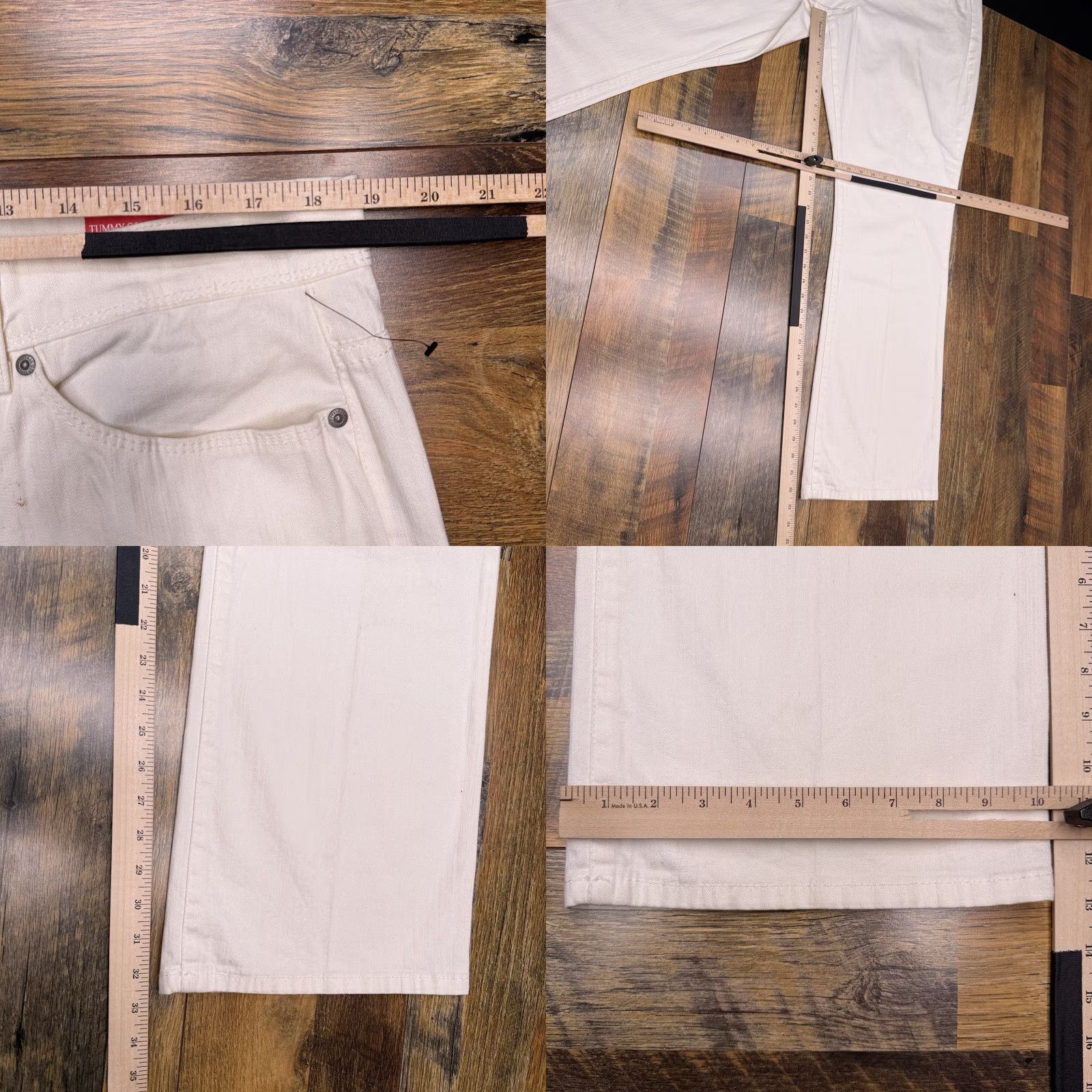 Vintage Style&co Bootcut Jeans Womens 18 White High Rise Stretch Denim 5-Pocket Logo Zip Inseam 32.5in Regular Size 40" / US 18 - 9 Thumbnail
