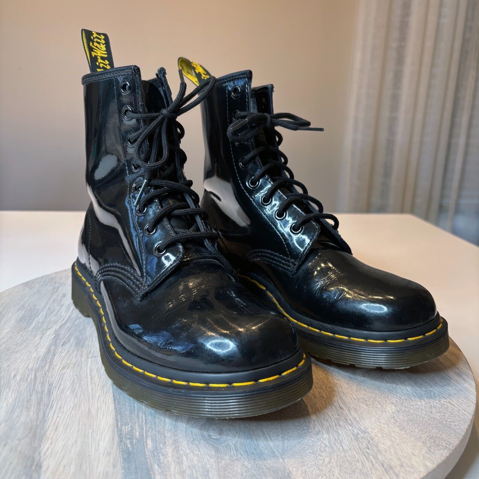 Dr. Martens Dr. Martens Patent Leather Combat Boots Style 1460 W Size 8 Size US 8 / IT 38 - 1 Thumbnail