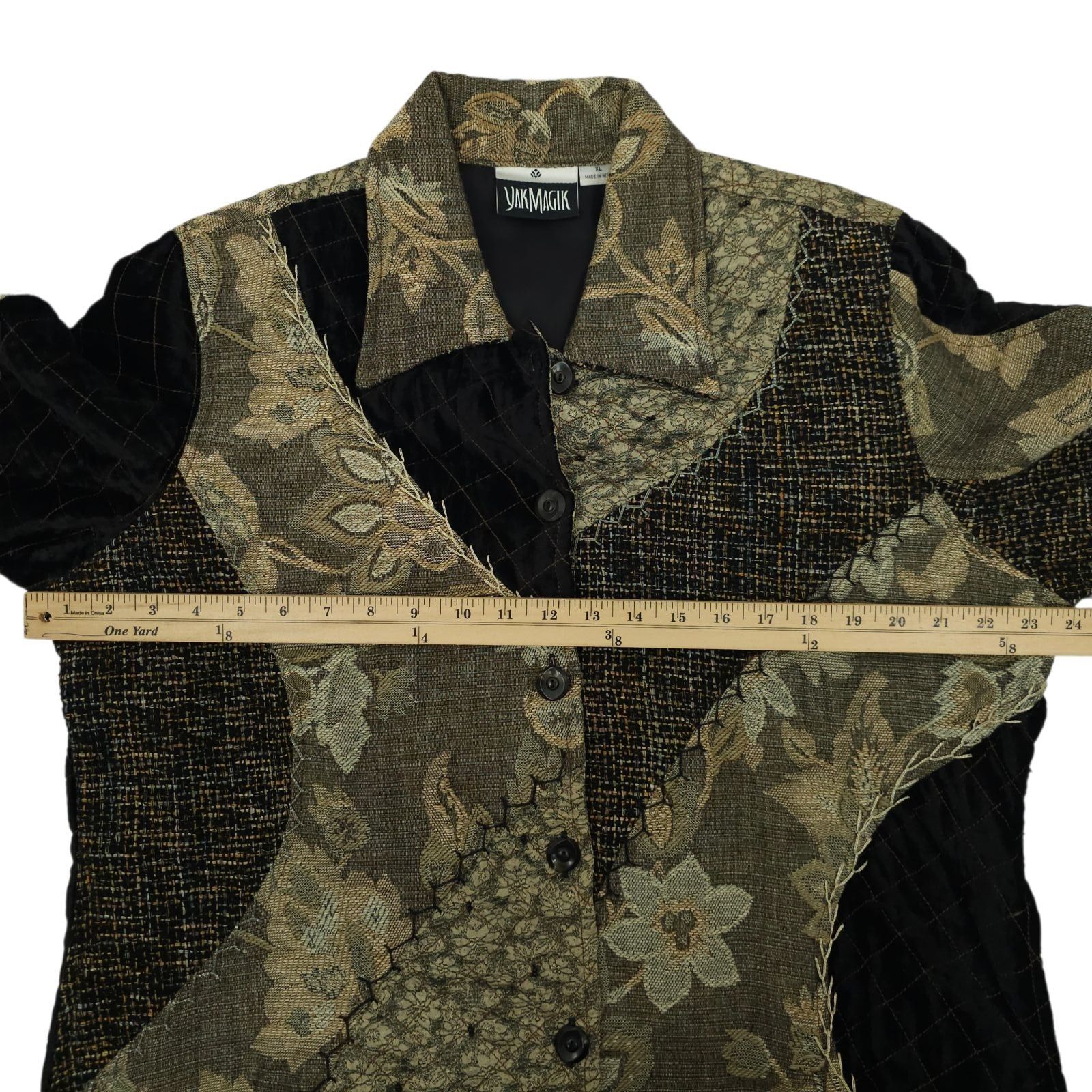 Other Yak Magik Jacket XL Floral Tapestry Patchwork Quilted Velvet Size XL / US 12-14 / IT 48-50 - 3 Thumbnail