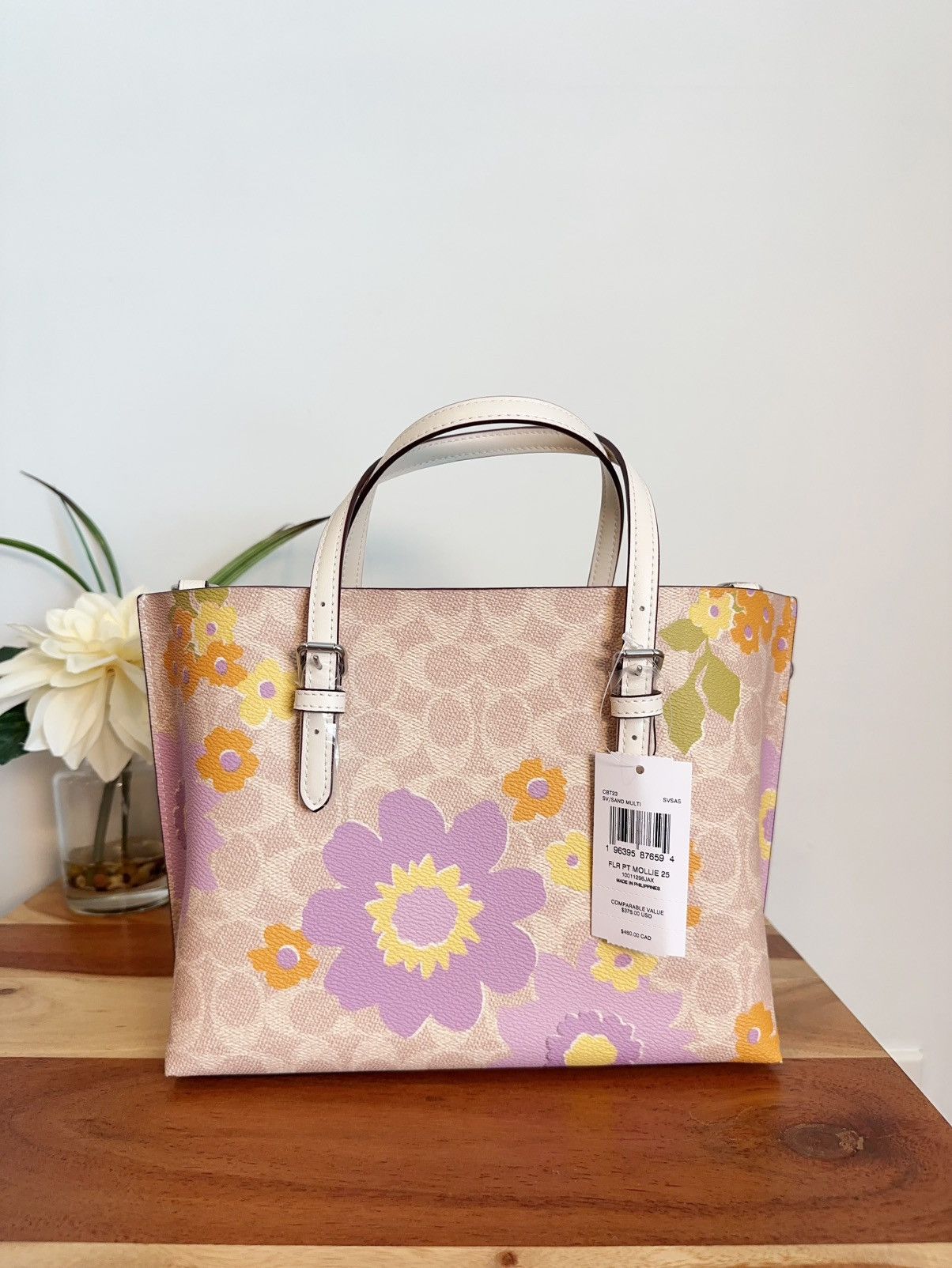 Coach NWT Coach Mollie Tote Bag 25 With Floral Print Size ONE SIZE - 4 Thumbnail