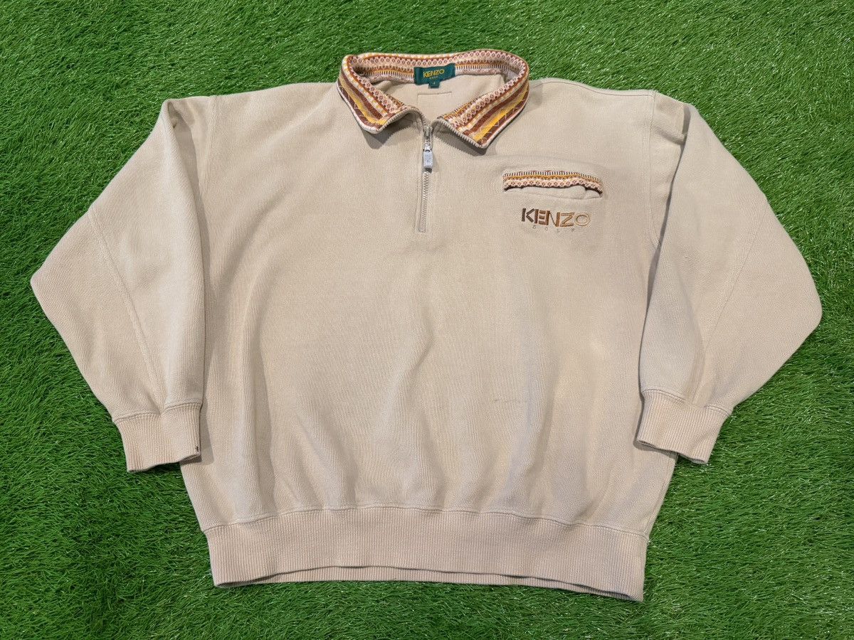 Kenzo Vintage Kenzo Golf Pullover 1/4 Zip Sweatshirt Sweater Size US L / EU 52-54 / 3 - 1 Thumbnail