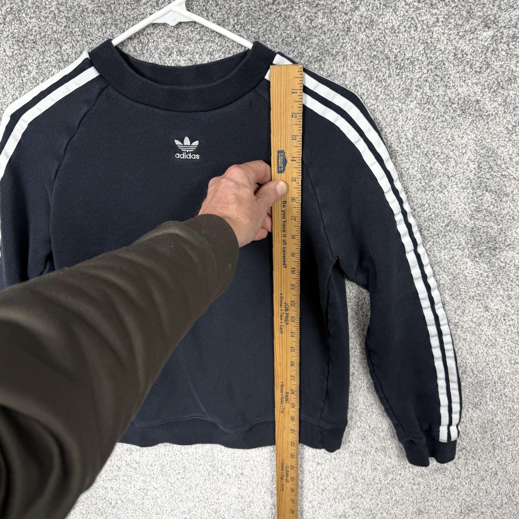 Adidas Adidas Sweatshirt Womens S Black Trefoil Raglan 3 Stripes Crewneck Pullover Casual Streetwear Size S / US 4 / IT 40 - 2 Thumbnail