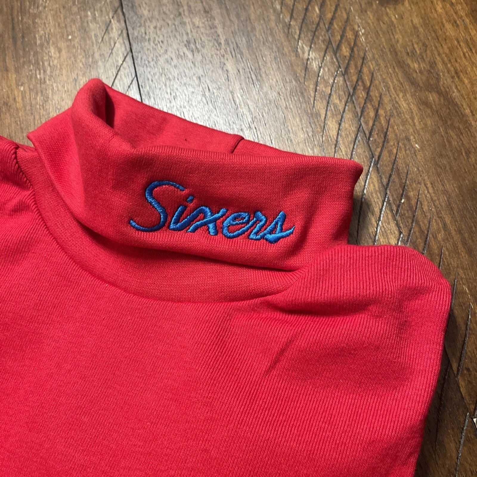 Majestic New NOS Vtg Majestic Philadelphia 76ers Turtleneck XL Custom Size US XL / EU 56 / 4 - 2 Thumbnail