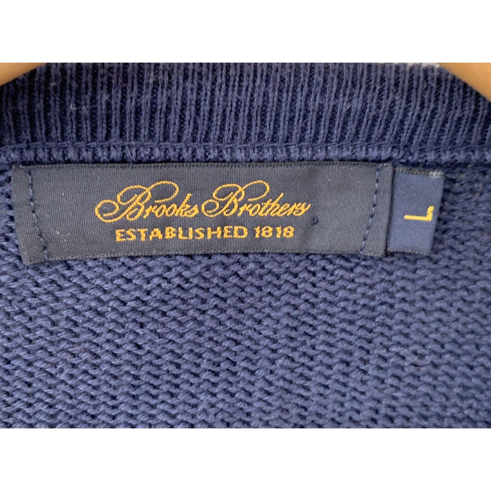 Brooks Brothers VINTAGE Brooks Brothers Sweater Mens L Navy Oversized V-Neck Cotton Knit 90s Preppy Mens Size US L / EU 52-54 / 3 - 3 Thumbnail