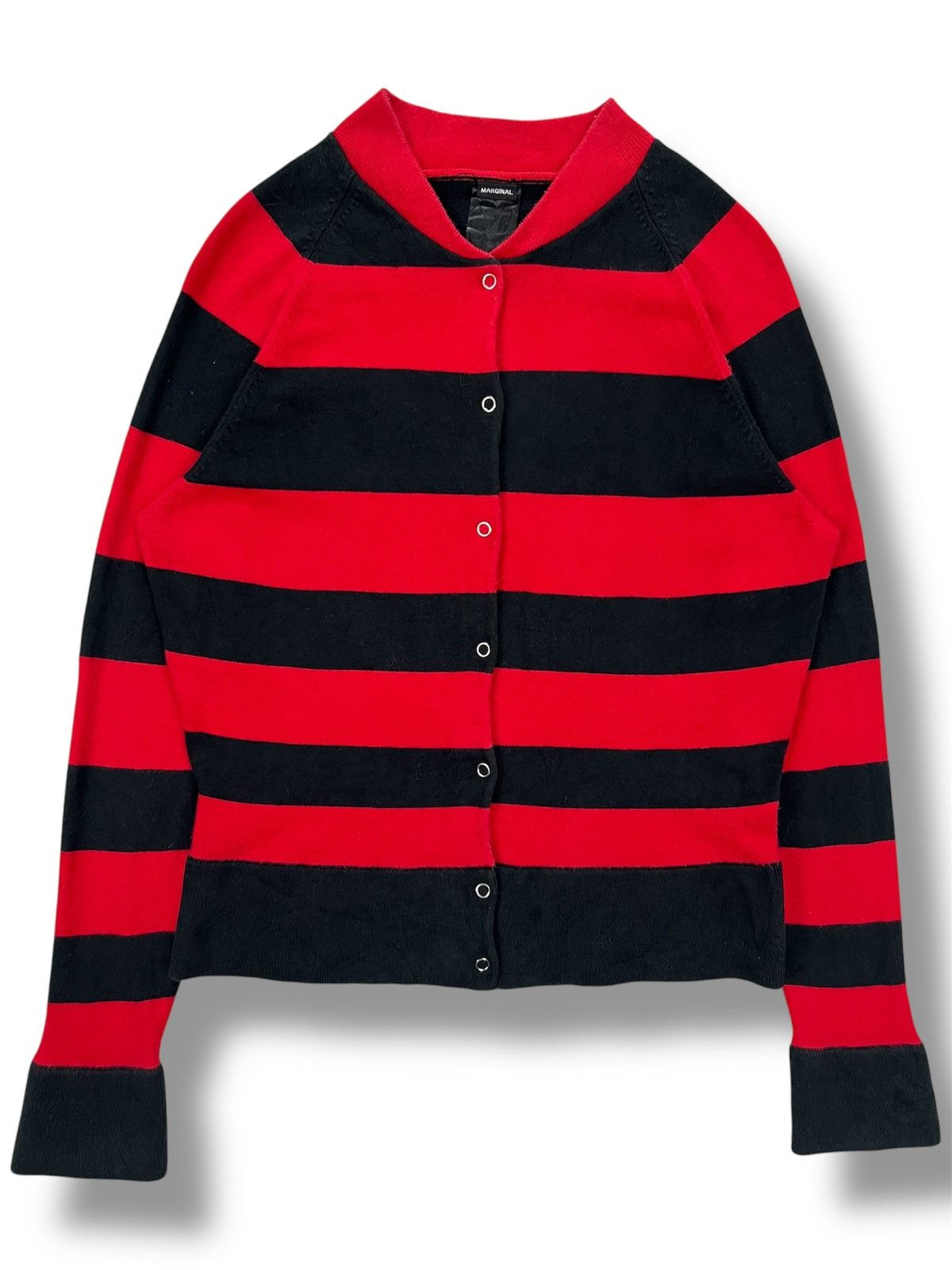 Japanese Brand Marginal Stripes Snap Button Sweater Size S / US 4 / IT 40 - 1 Thumbnail