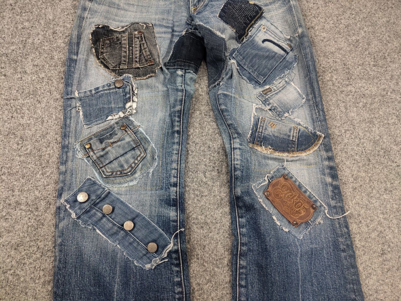 Ecko Unltd. Vintage Ecko unltd Patchwork Denim Japan LGB Y2k Style Jeans Size US 32 / EU 48 - 8 Thumbnail