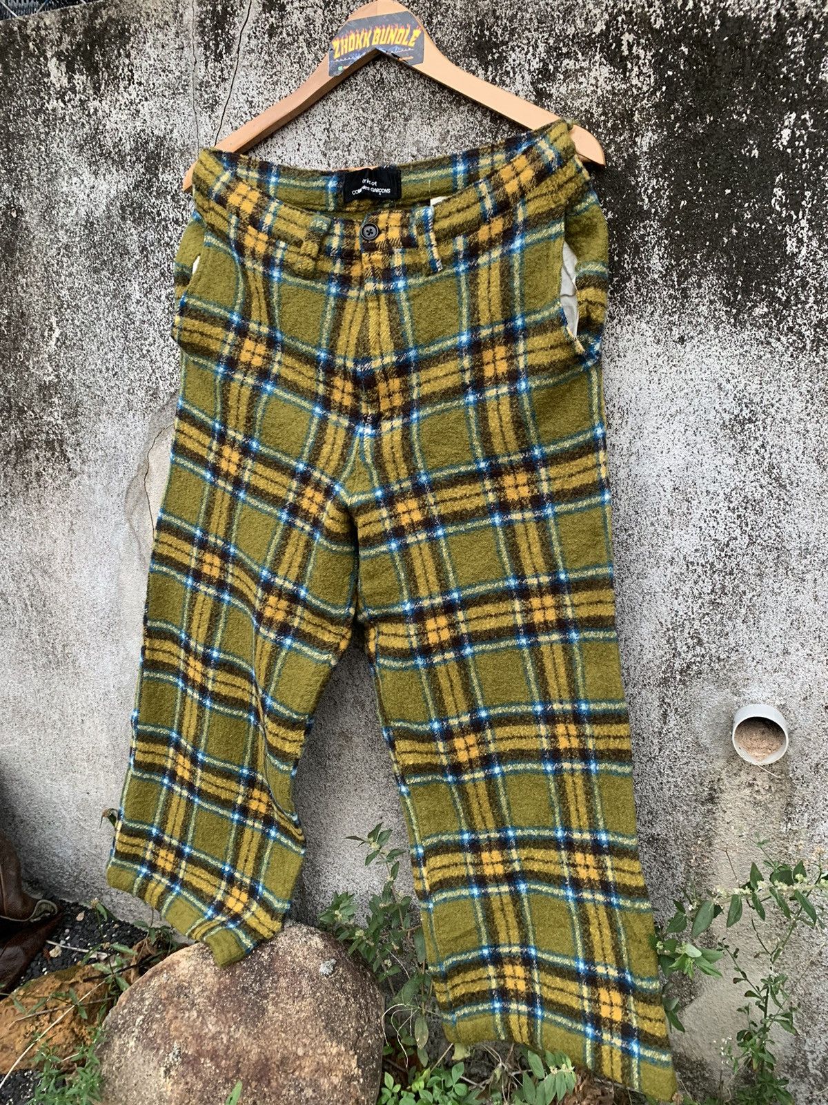 Comme des Garcons Japanese Brand Vintage Vintage Comme des Garcons Yellow Plaid Pants Wool Grailed