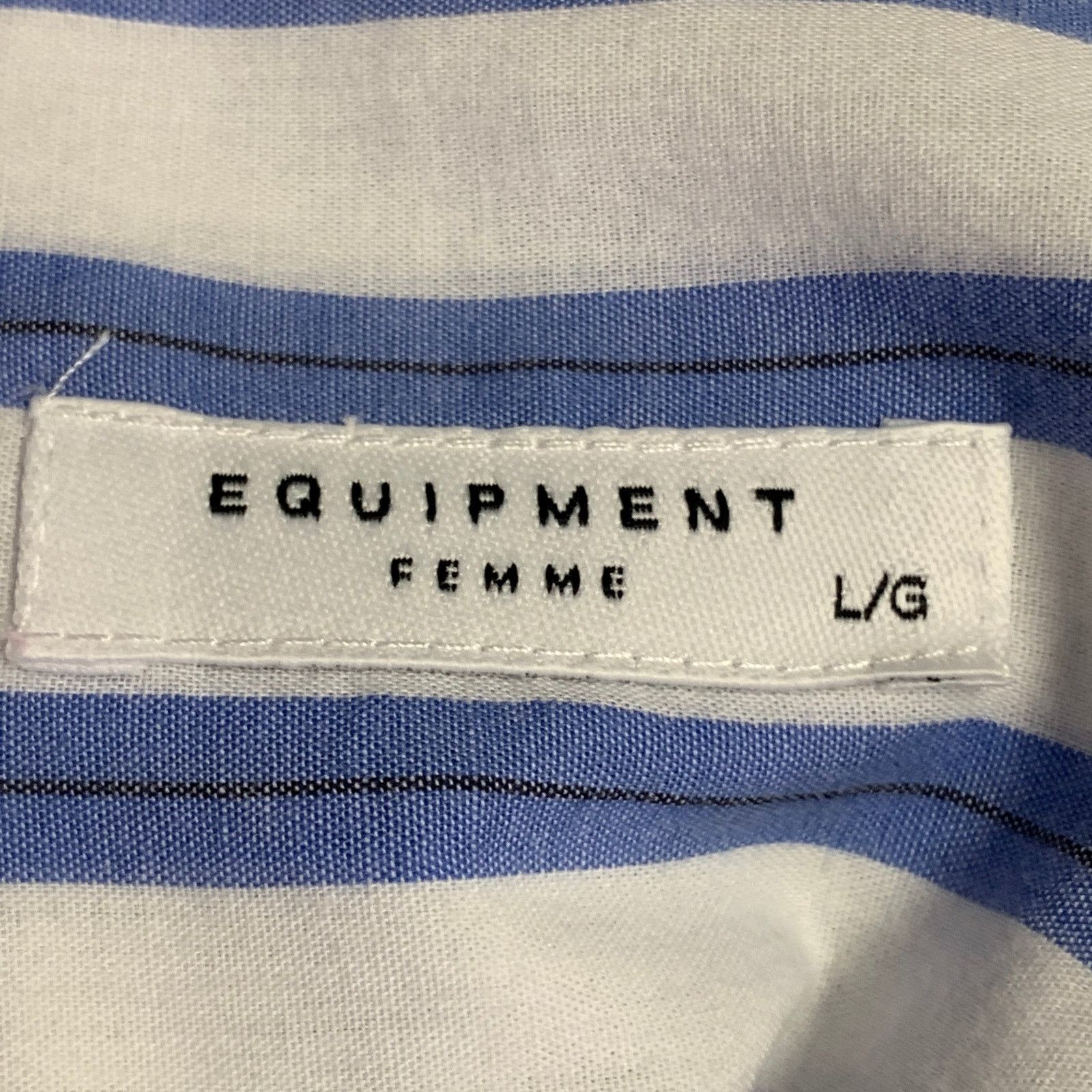Equipment EQUIPMENT Blue White Cotton Stripe Button Down Collar Shirt Size L / US 10 / IT 46 - 5 Thumbnail