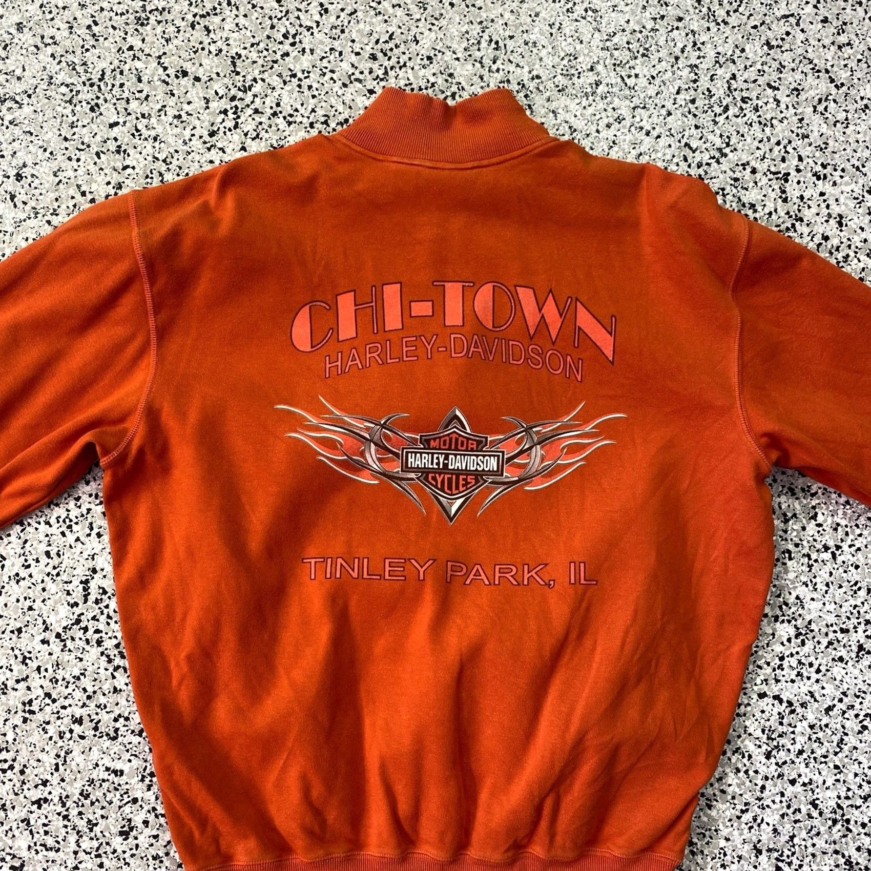 Harley Davidson VINTAGE Harley-Davidson 1/4-Zip Orange Sweatshirt Size L Regular Mens Pullover Knit Sweatshirt with Embroidered Logo Orange Size US L / EU 52-54 / 3 - 6 Thumbnail