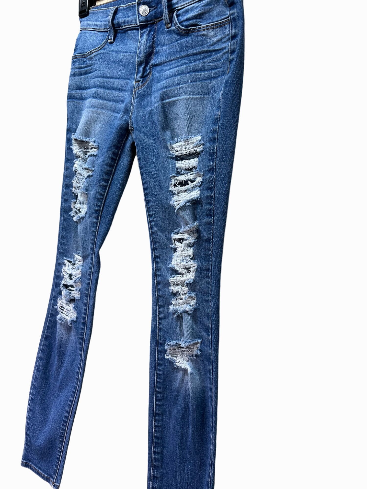 Pacsun Pacsun - Women's Stretch Skinny Jeans Distressed - Blue - 24 Size 42" / US 20 - 15 Thumbnail