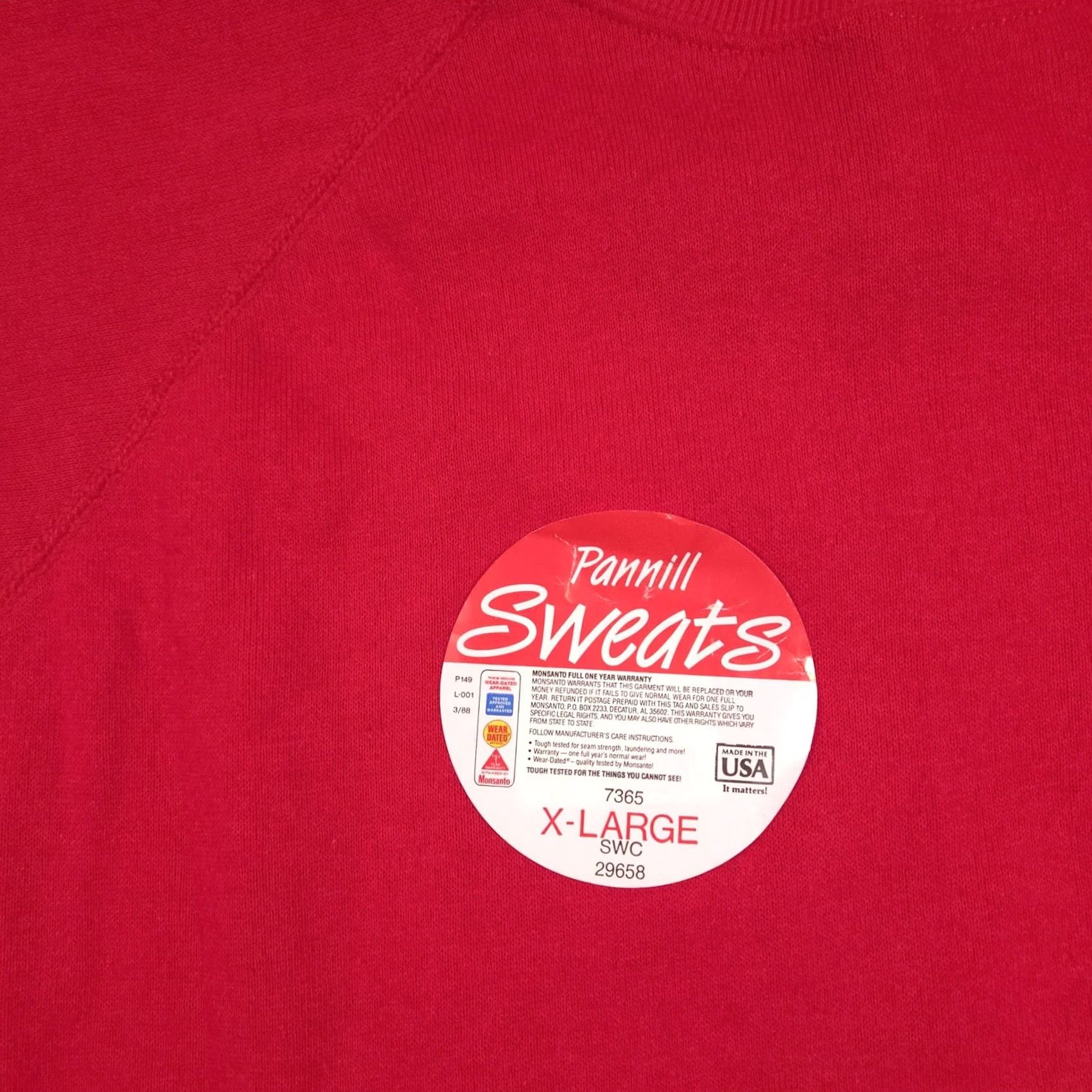 X-LARGE VINTAGE Pannill Sweatshirt Mens X-Large Red Crewneck 50/50 Made in USA 90s Size US XL / EU 56 / 4 - 4 Thumbnail