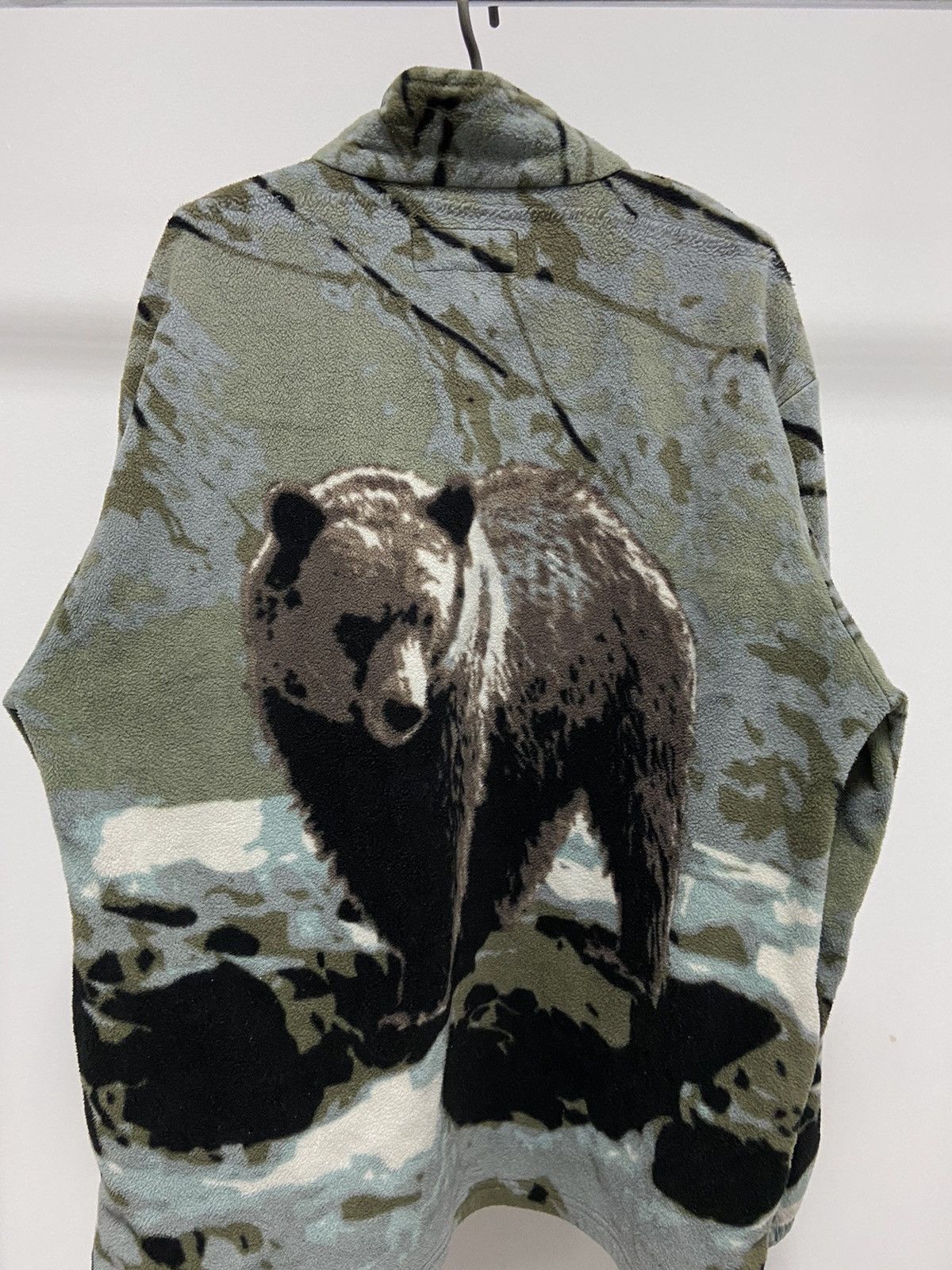 Japanese Brand Bear 🐻 Fleece Jacket Warm Vintage Zip Overprint Size US XL / EU 56 / 4 - 3 Thumbnail