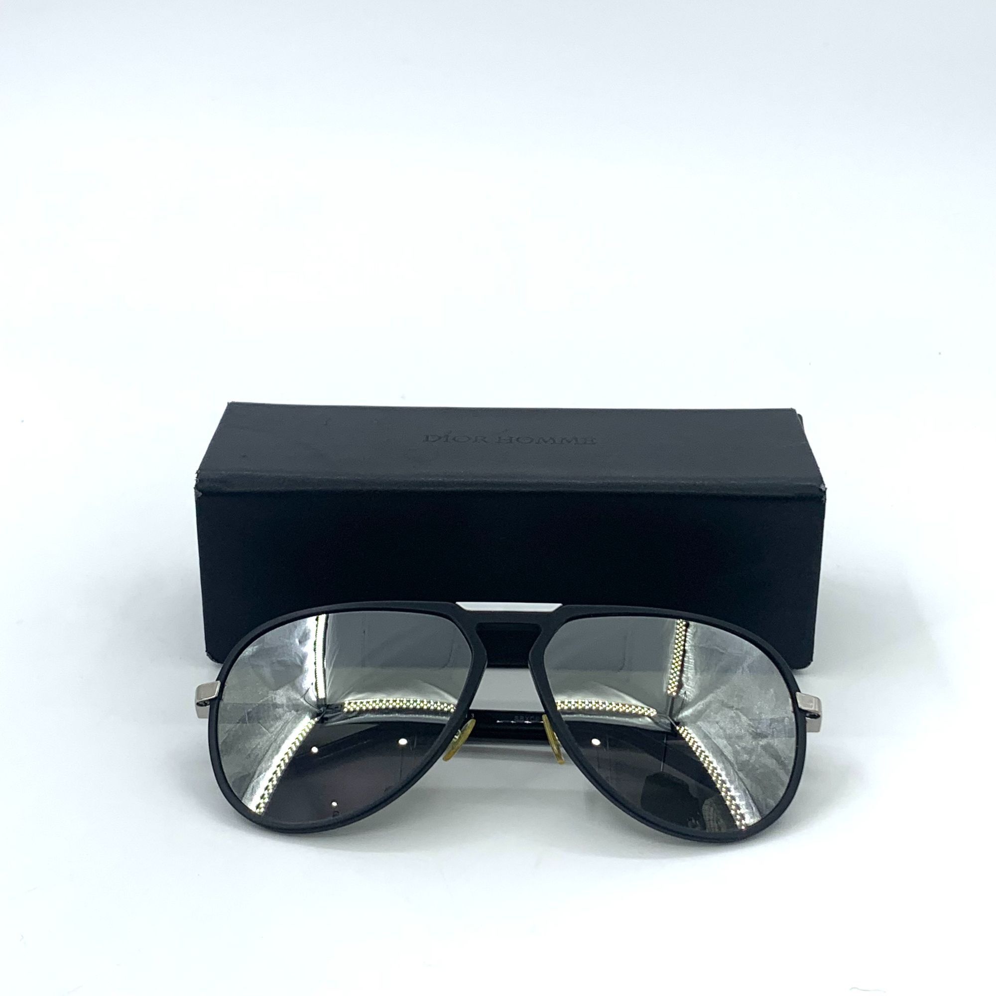 Dior Dior Homme Aviator Sunglasses Black Frame Gray Lenses Size ONE SIZE - 6 Thumbnail
