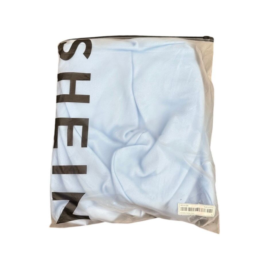 Shein Women's Cropped Hoodie with Chain Drawstring in Blue, Size L Size L / US 10 / IT 46 - 3 Thumbnail