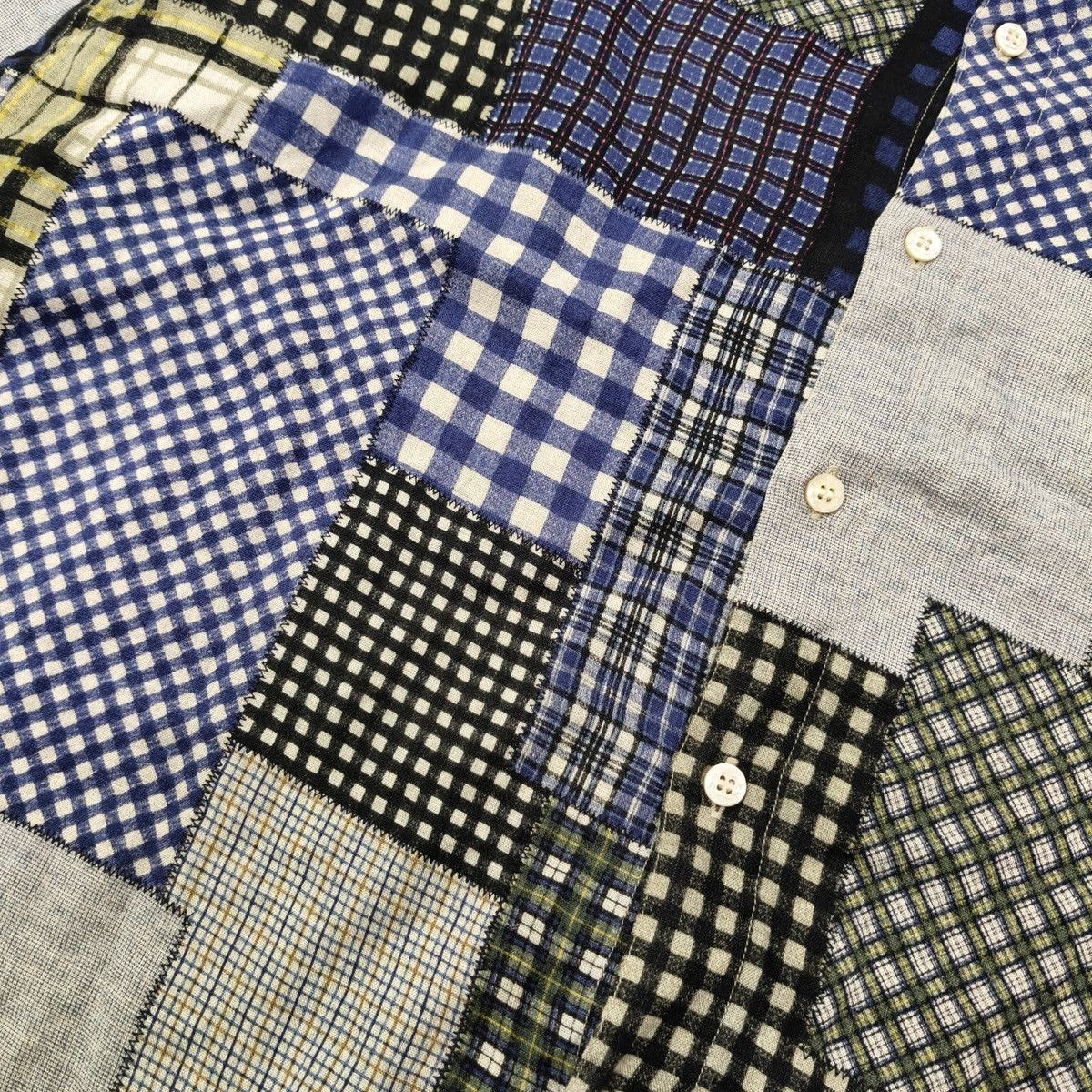 Japanese Brand Vintage 90's Japanese Papas Patchwork Button Up Shirt Size US M / EU 48-50 / 2 - 15 Thumbnail