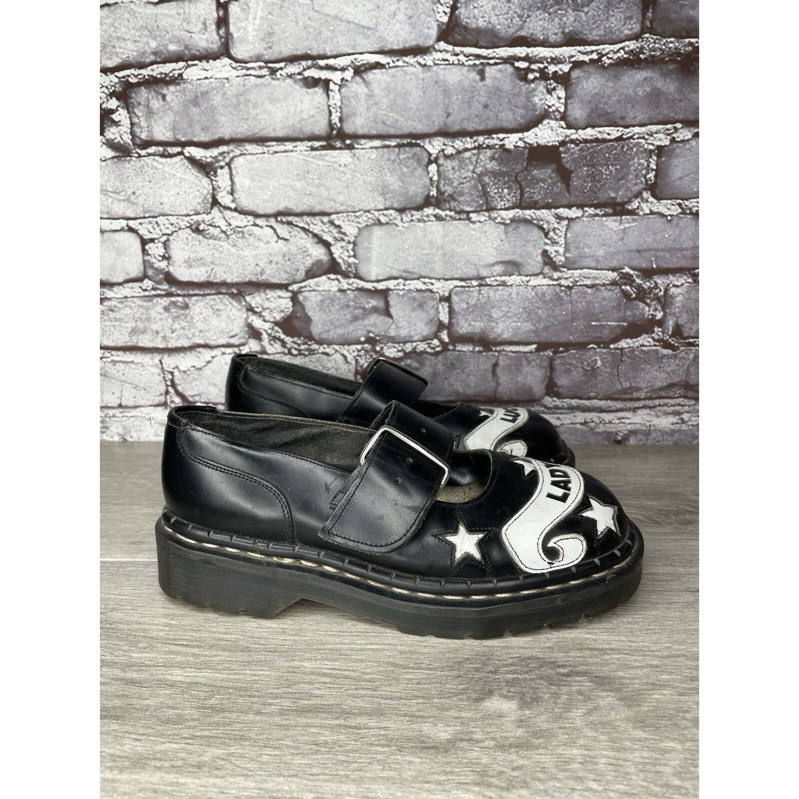 Other VTG TUK LADY LUCK Black Leather MaryJane Strap England Shoes Size US 5.5 / IT 35.5 - 13 Thumbnail