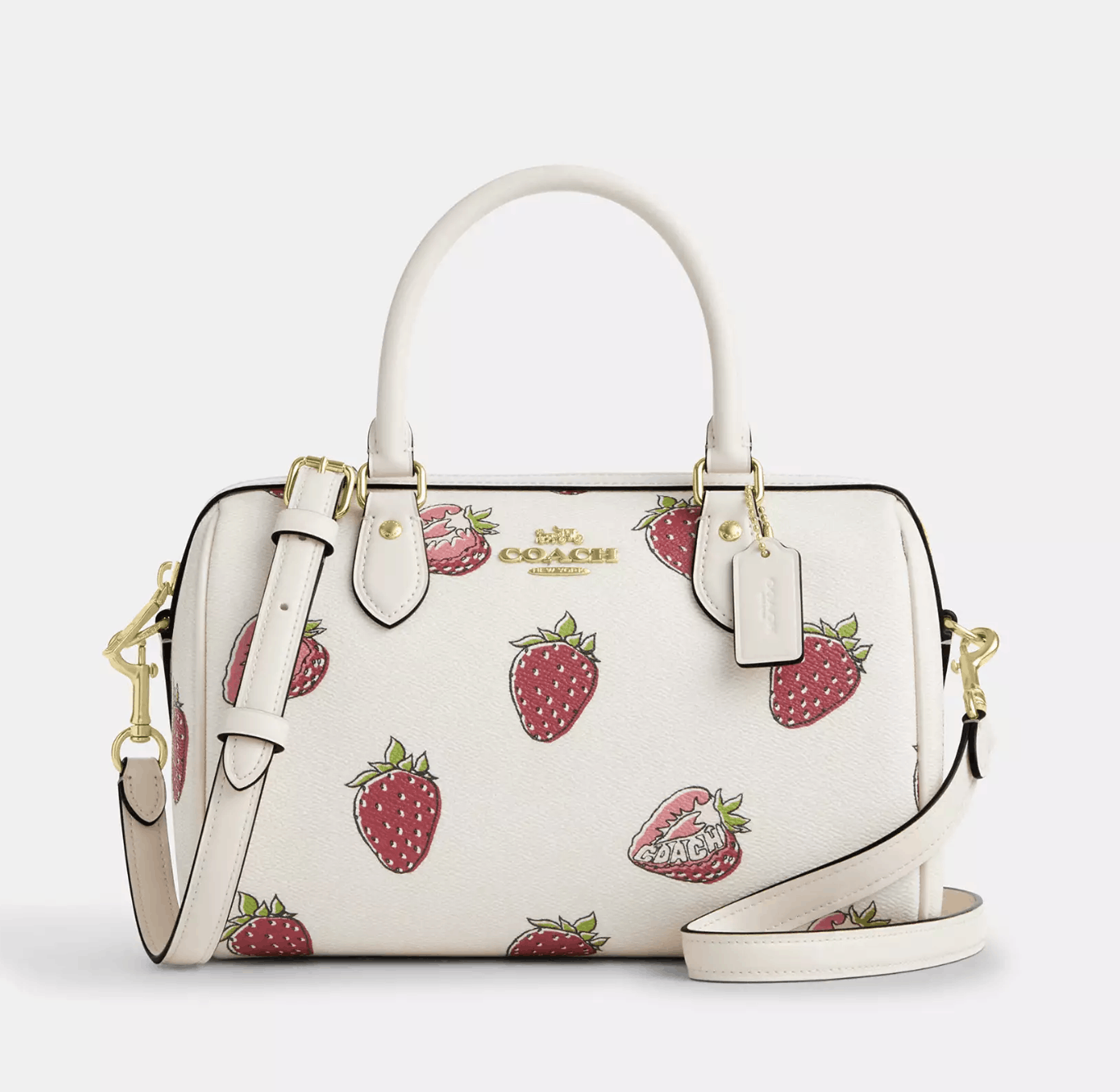 Coach Rowan Satchel Bag With Strawberry Print CAL63 Size ONE SIZE - 10 Thumbnail