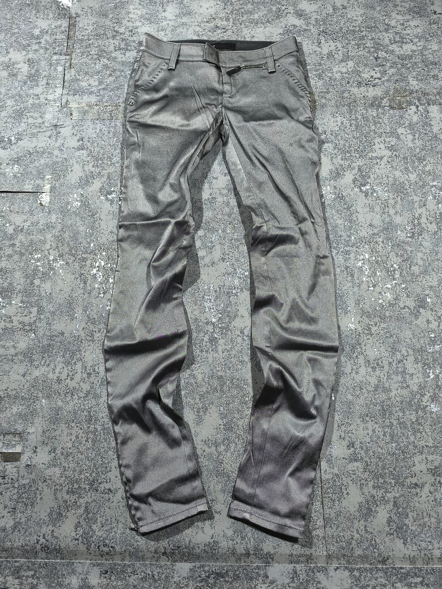 Miss Sixty VINTAGE MISS SIXTY METALLIC SILVER DISCO GRUNGE PANTS SKINNY Size 28" / US 6 / IT 42 - 2 Thumbnail