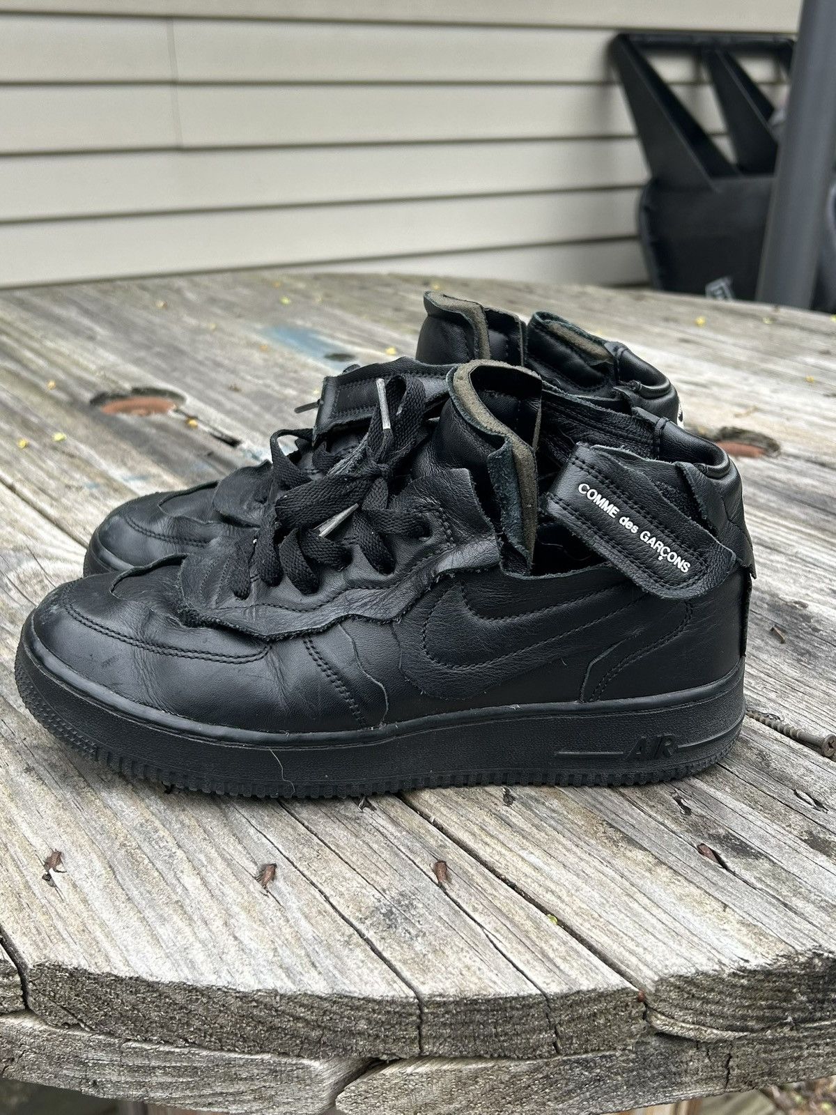 Comme des Garcons Nike Air Force 1 Mid CDG Black Size 7