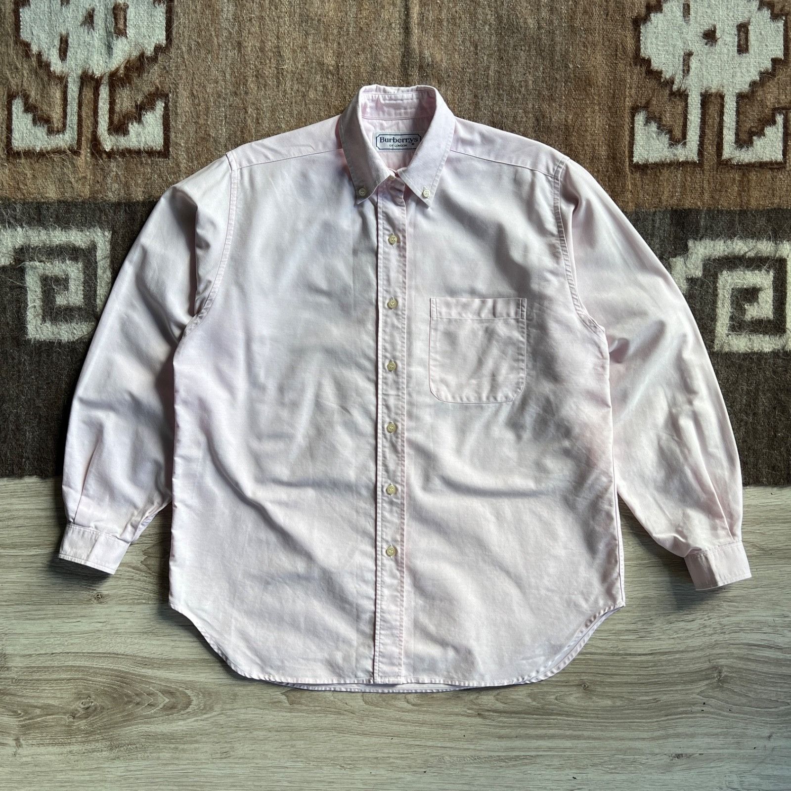 Burberry Burberry's Vintage Light Pink Long Sleeve Shirt 9480AC Size M / US 6-8 / IT 42-44 - 1 Thumbnail