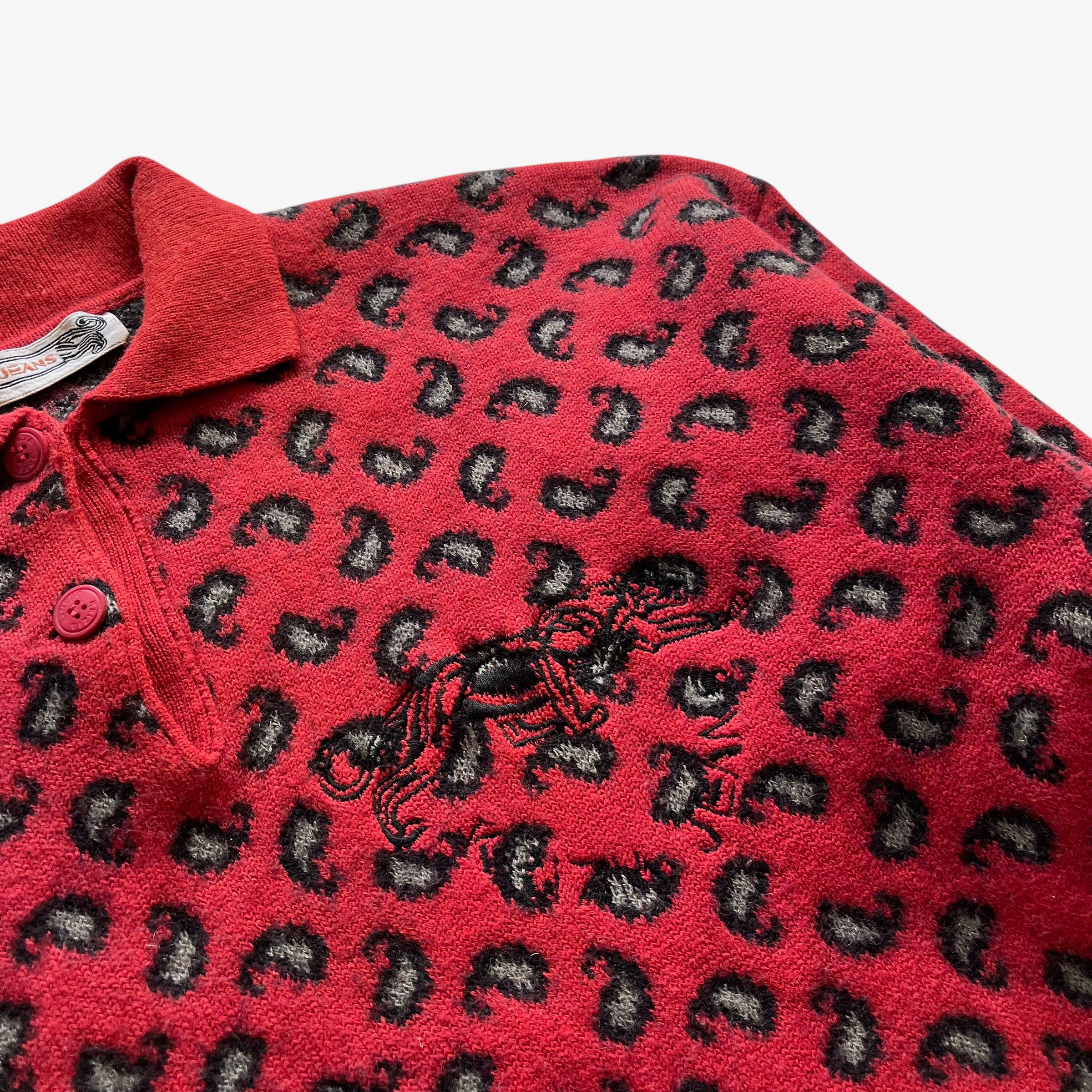 Krizia Vintage 90s Women's Krizia Panther & Paisley Wool Jumper Size S / US 4 / IT 40 - 3 Thumbnail