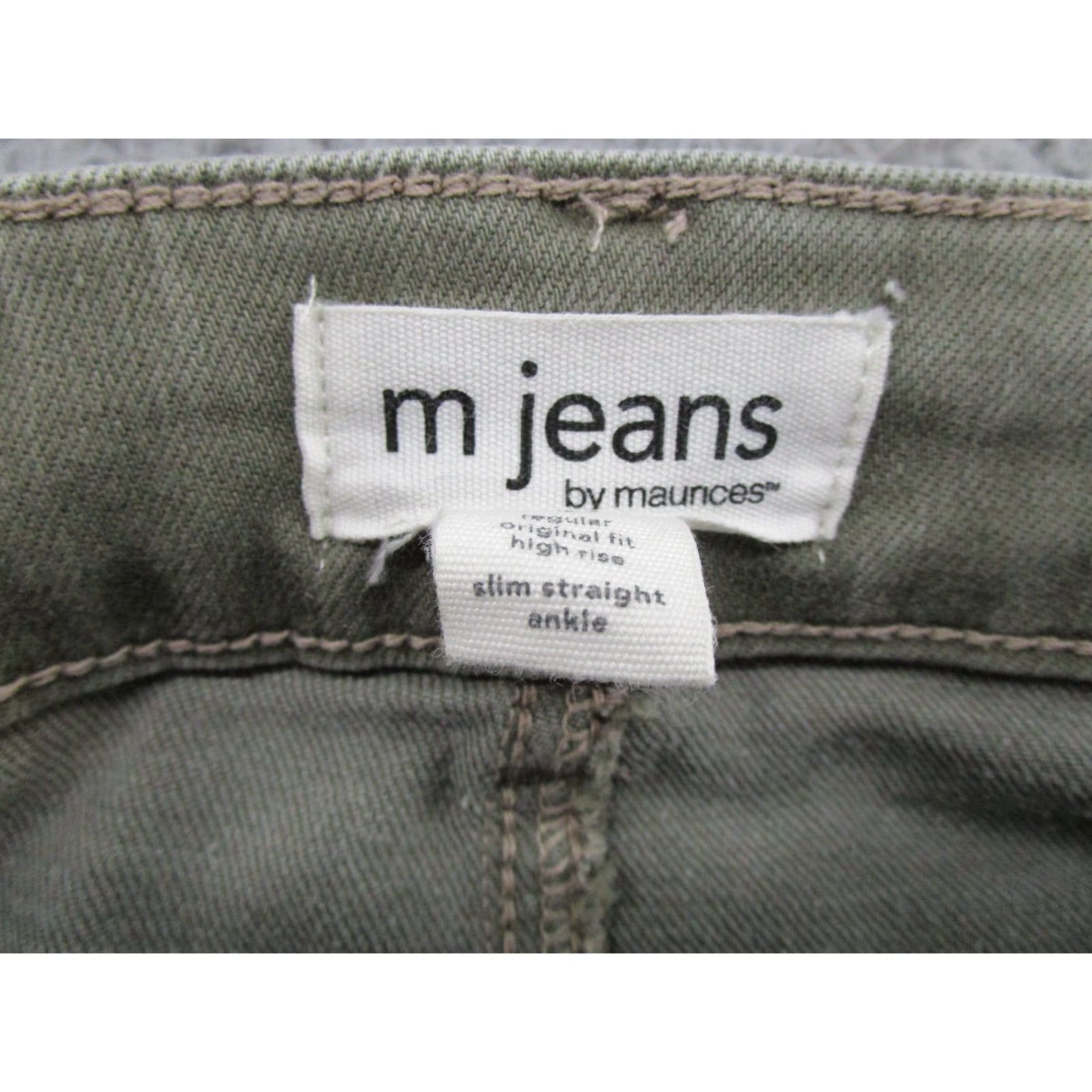 Vintage Maurice's Slim Ankle Original Fit Olive Green Denim Raw Hem Jeans Size 4 Women Size 27" / US 4 / IT 40 - 5 Thumbnail
