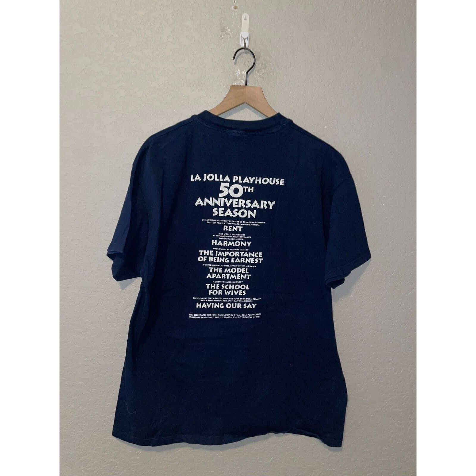 Hanes Vintage Theater Shirt La Jolla Playhouse 50th Blue Tee VTG Size US XL / EU 56 / 4 - 5 Thumbnail