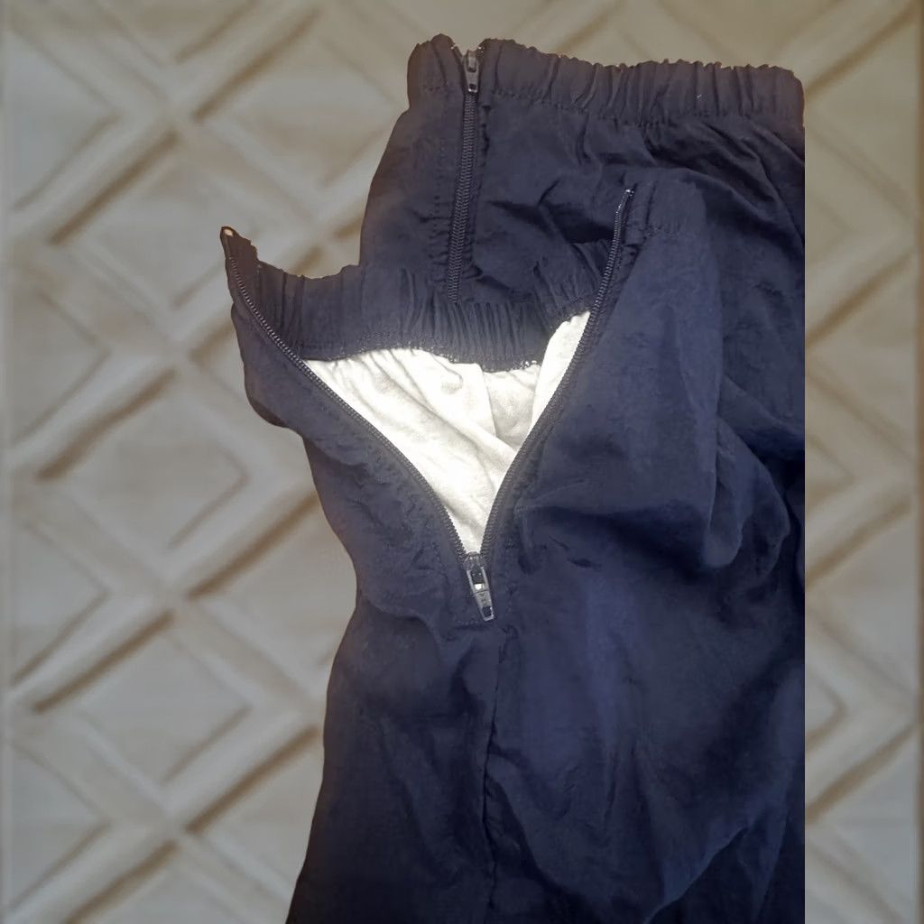 Jockey VINTAGE XL Jockey Windbreaker Pants Navy Blue Elastic Waist Pockets Ankle Zip Unisex Adults Size 40" / US 18 - 1 Thumbnail