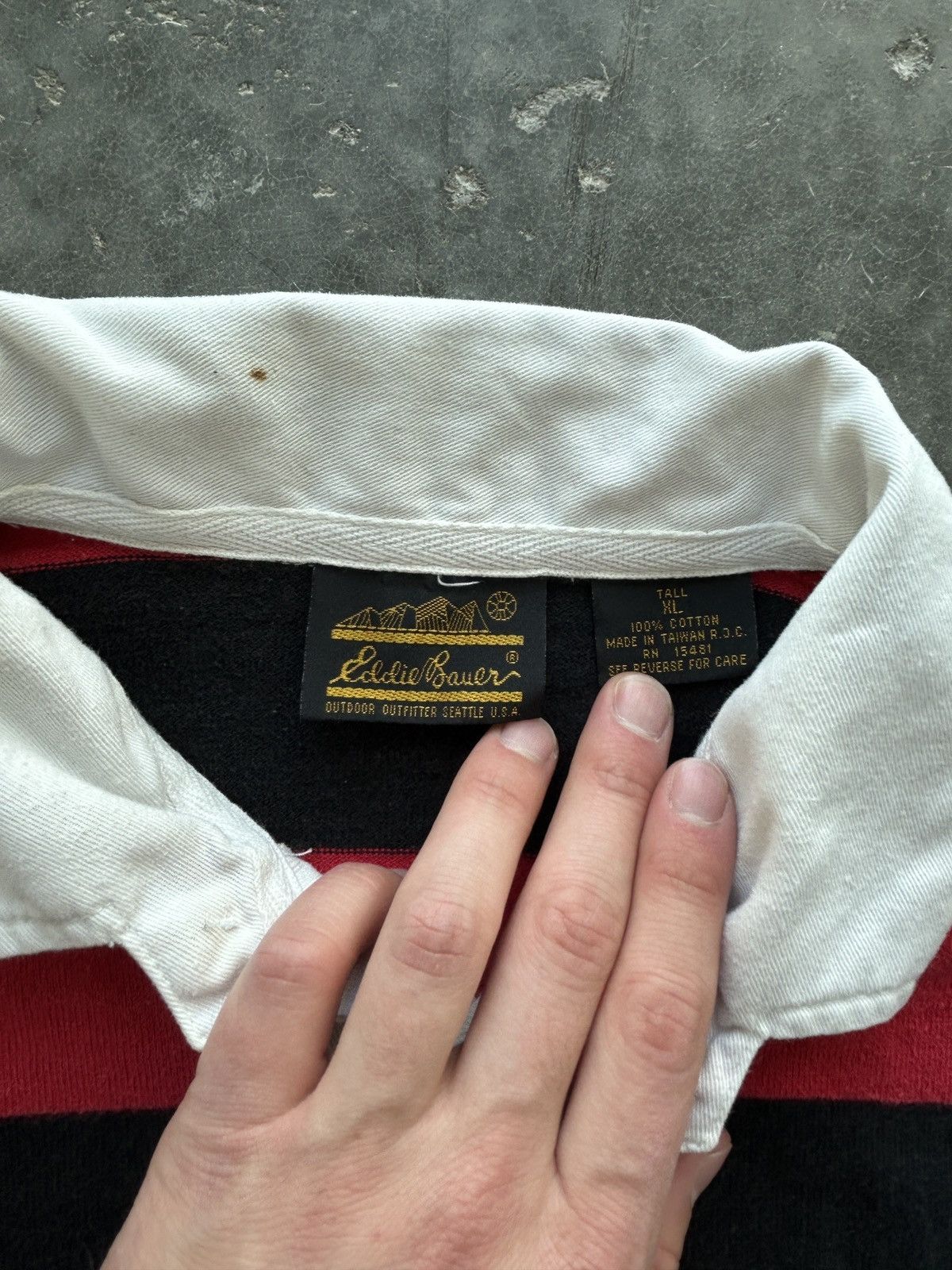 Eddie Bauer Vintage 90s Eddie Bauer Striped Rugby Polo Shirt Size US L / EU 52-54 / 3 - 3 Thumbnail