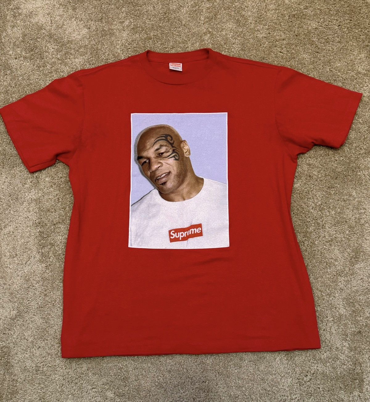 image of Supreme 2007 Mike Tyson Photo Tee Red Size Xl, Men's
