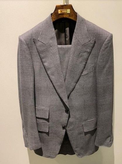 Image of Tom Ford O1W1Db10124 Wool Blazer In Black White, Men's (Size XL)