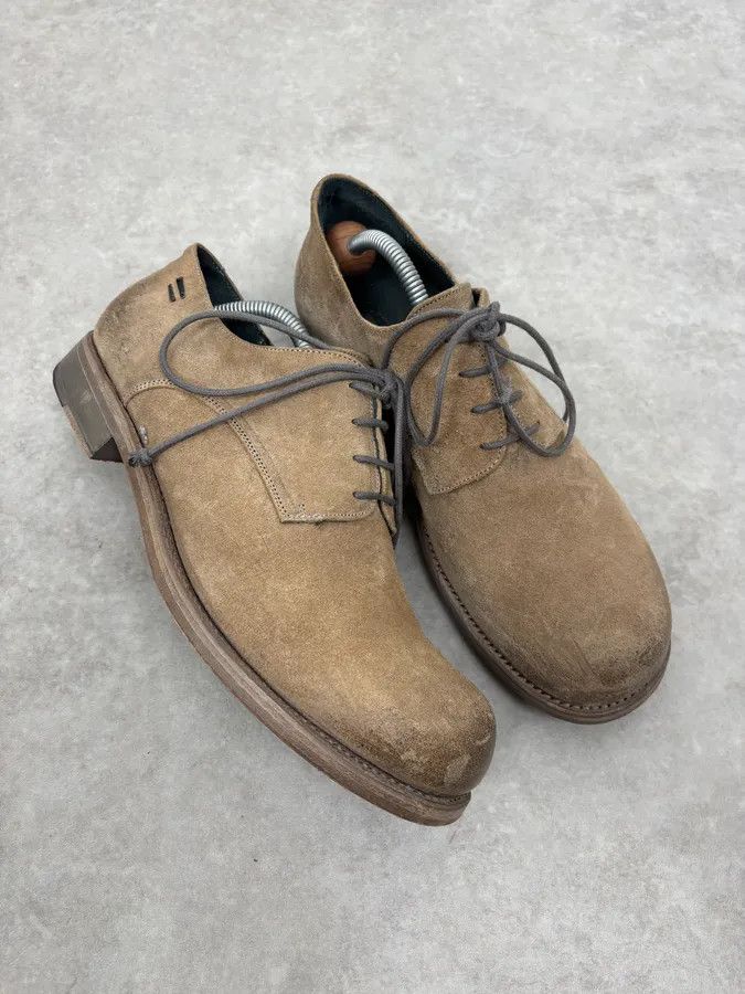 The Last Conspiracy The Last Conspiracy Beige Suede Leather Eroded Derby Shoes Size US 8 / EU 41 - 5 Thumbnail
